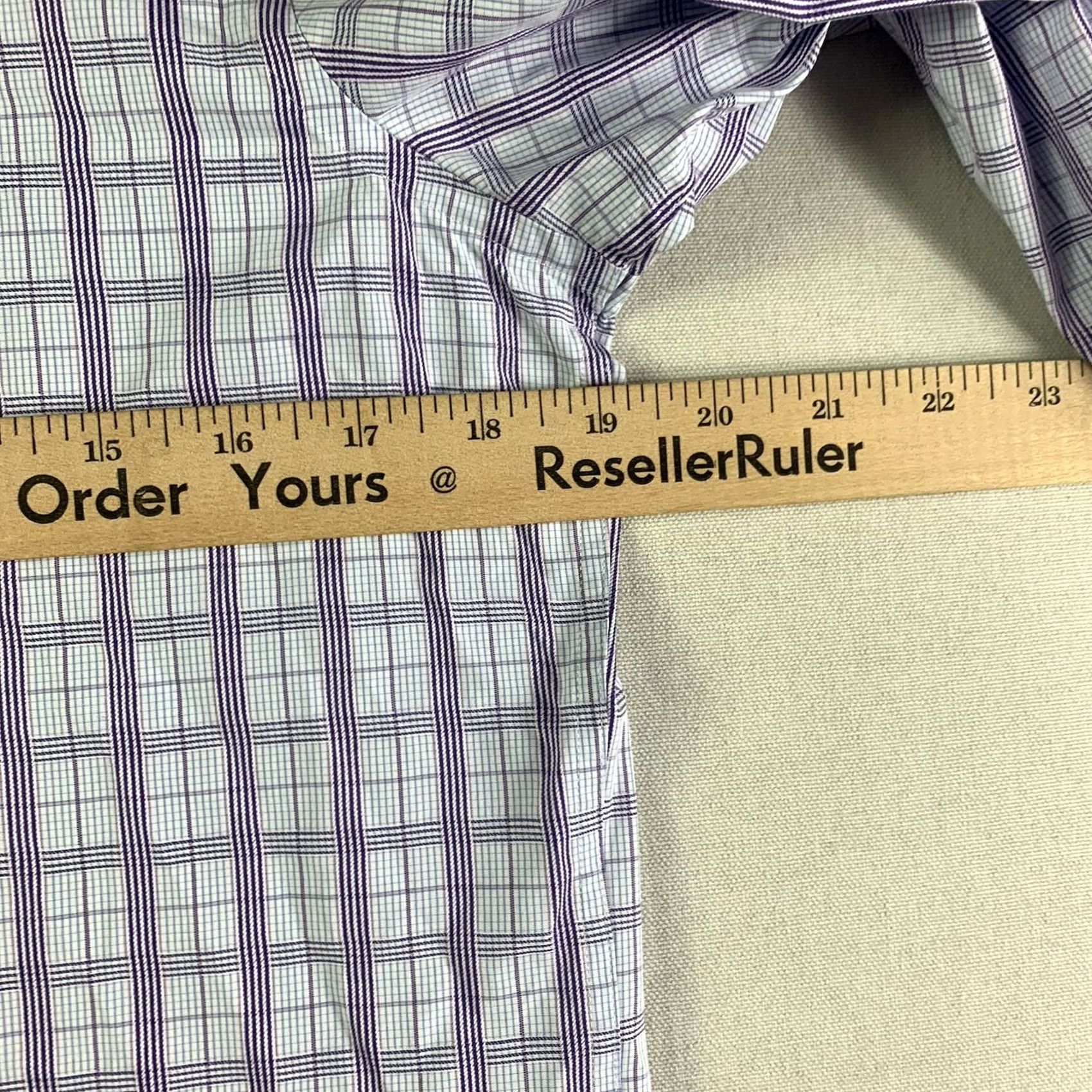 Hugo Boss HUGO BOSS Dress Shirt Men 15 32/33 Blue Plaid Collar Shirt Regular Long Sleeve Button Cuff Size 40R - 4 Thumbnail