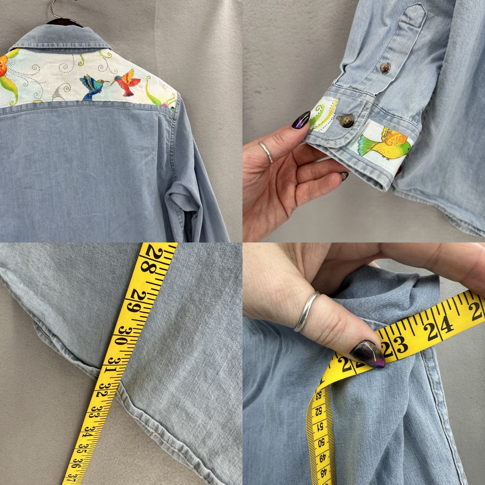 Wrangler VINTAGE Wrangler Western Denim Shirt Men’s M Custom Hummingbird Jean Cottage Core Cowboy Size US M / EU 48-50 / 2 - 9 Thumbnail