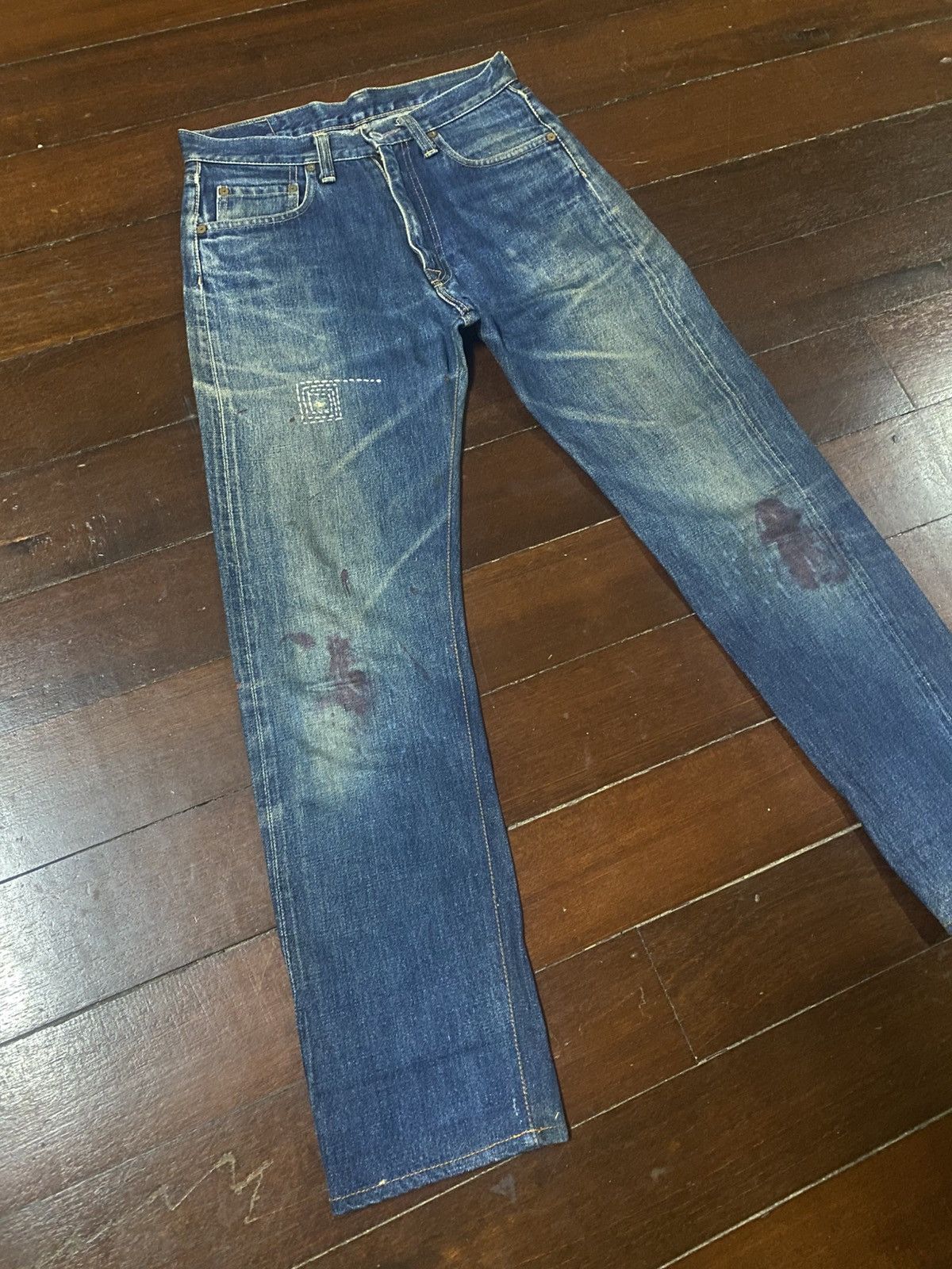 Denime Vintage Denime Japan Distressed Selvedge rework mud wash Size US 30 / EU 46 - 5 Thumbnail