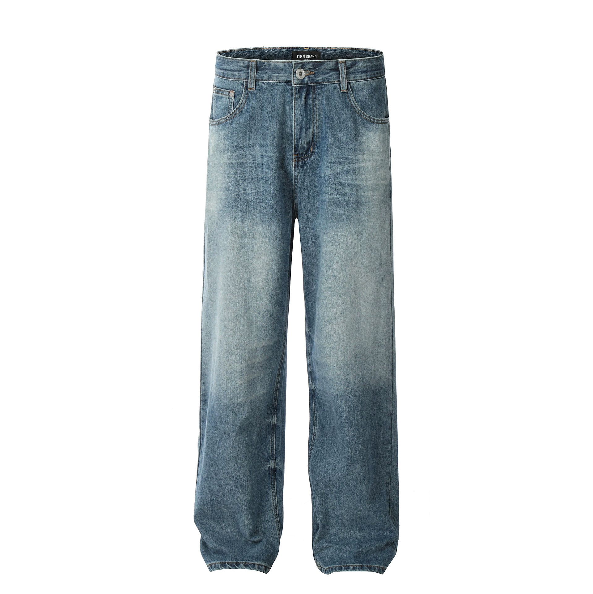 Jean Men's vintage distressed loose wide-leg straight jeans Size US 32 / EU 48 - 1 Thumbnail