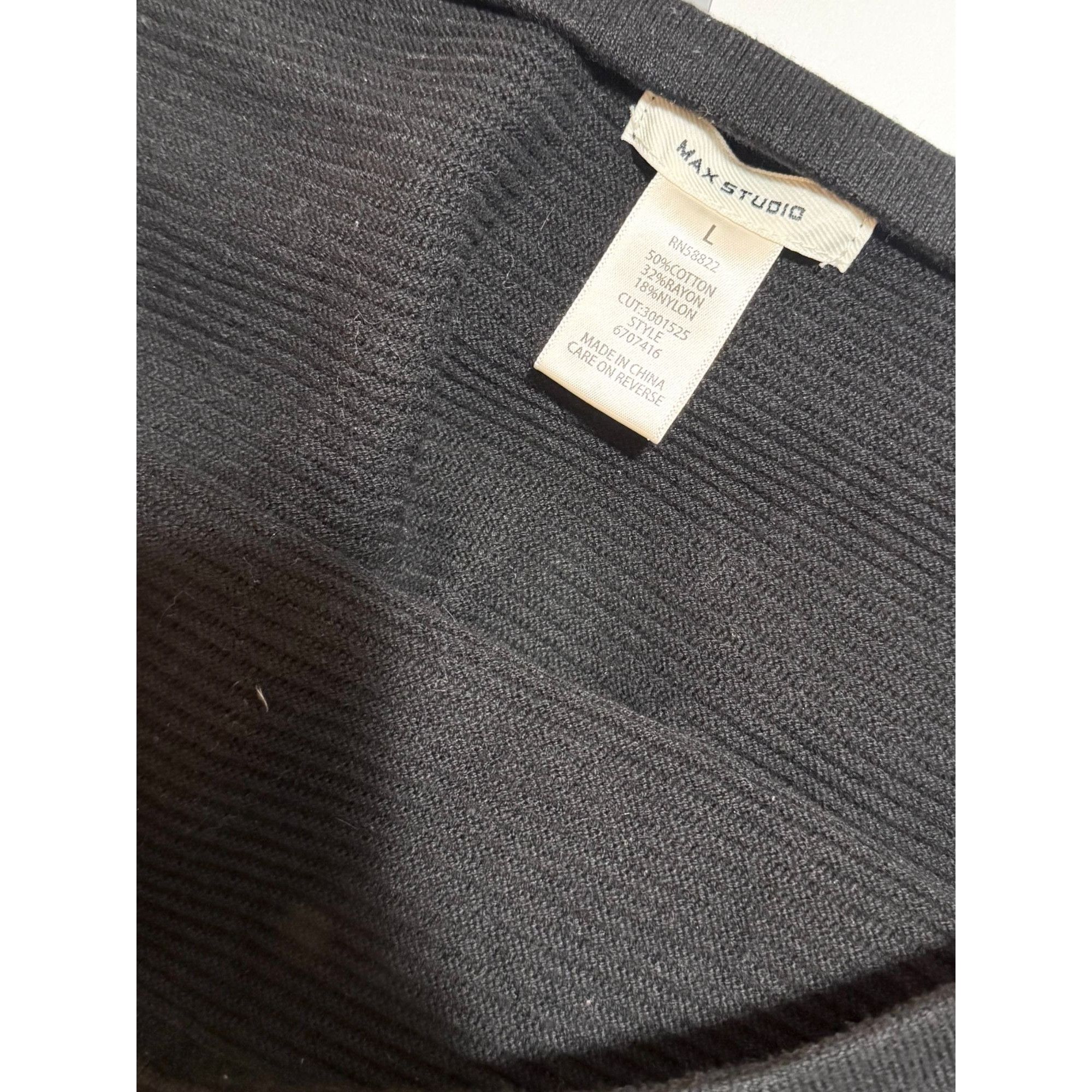Other Max Studio Ribbed Ruffle Black Stretch Skirt Size L Size 28" / US 6 / IT 42 - 6 Thumbnail