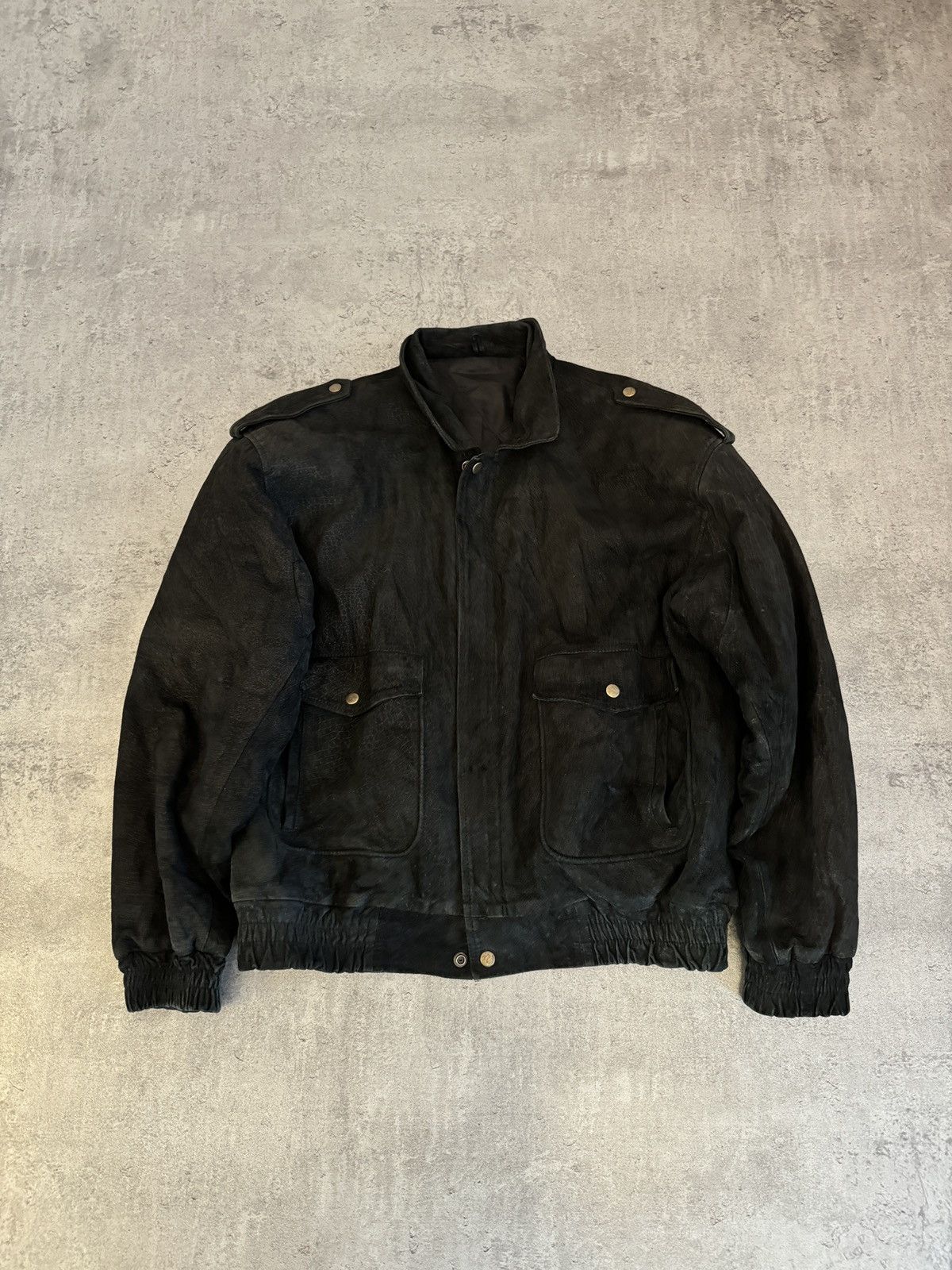 Genuine Leather × Vintage Real Leather Bomber Jacket vintage black boxy 90s y2k rare Size US M / EU 48-50 / 2 - 1 Thumbnail