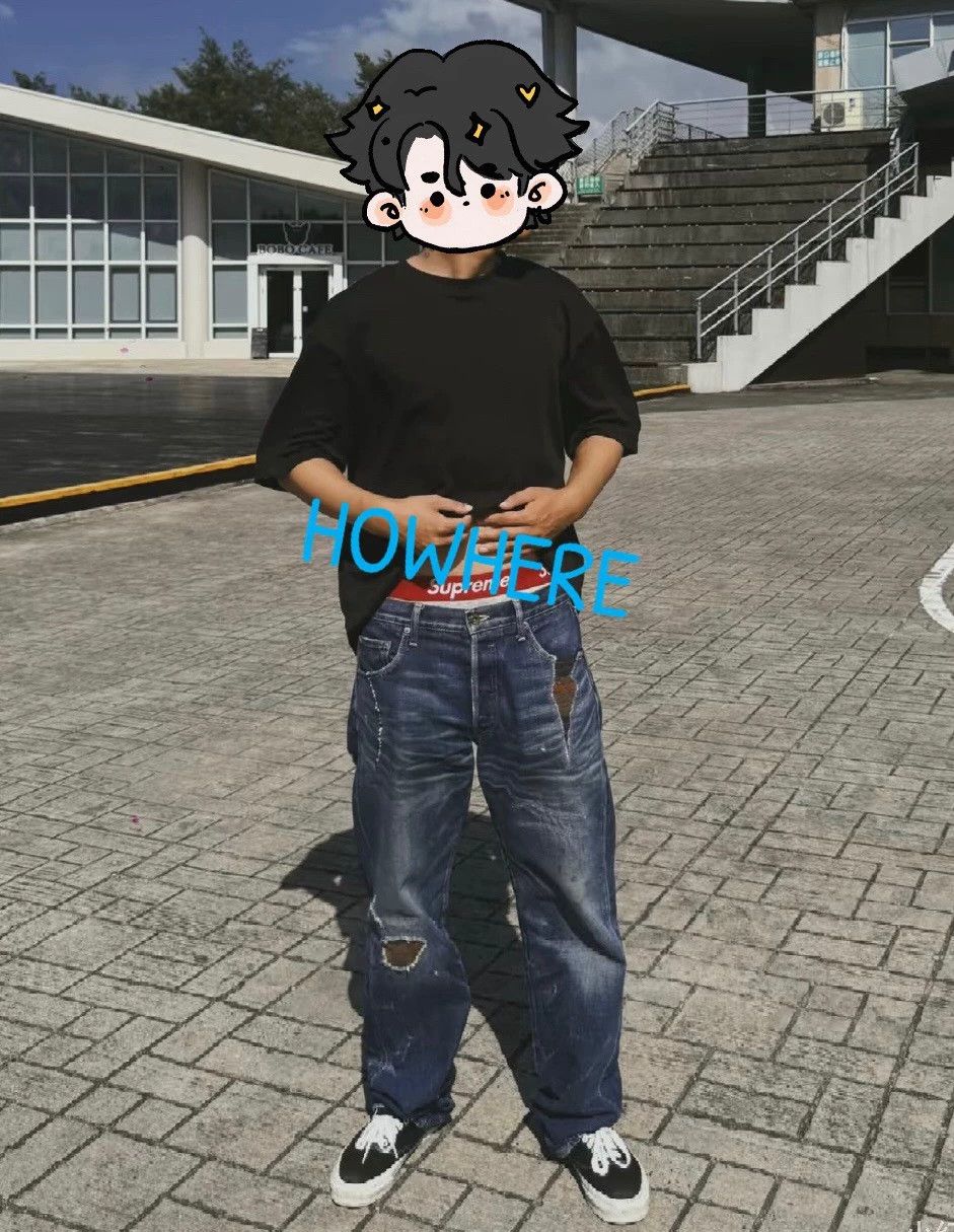Neighborhood NBD x Supreme Destroyed Patched Washed Jeans S (Near New) Size US 30 / EU 46 - 9 Thumbnail