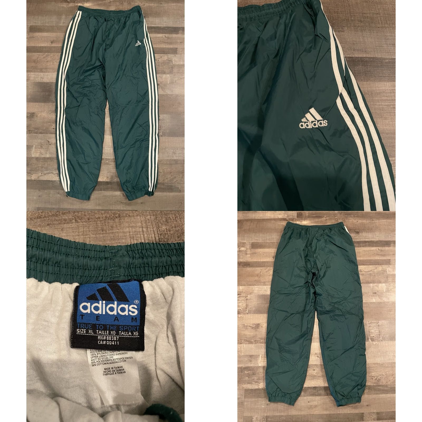 Adidas VINTAGE Adidas Tracksuit XL Jacket & Pants Windbreaker Green Gator Basketball 90s Streetwear Y2K Mens Size 46R - 8 Thumbnail