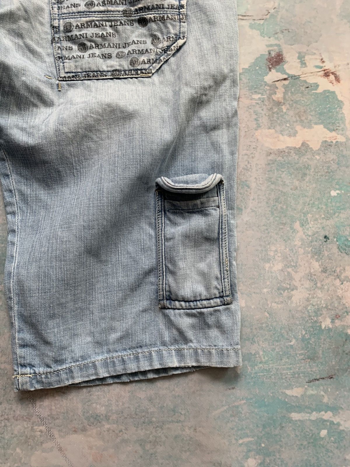 Armani Armani Y2K Distressed Denim Shorts Hype 2000s Destroyed Rare Size US 36 / EU 52 - 6 Thumbnail