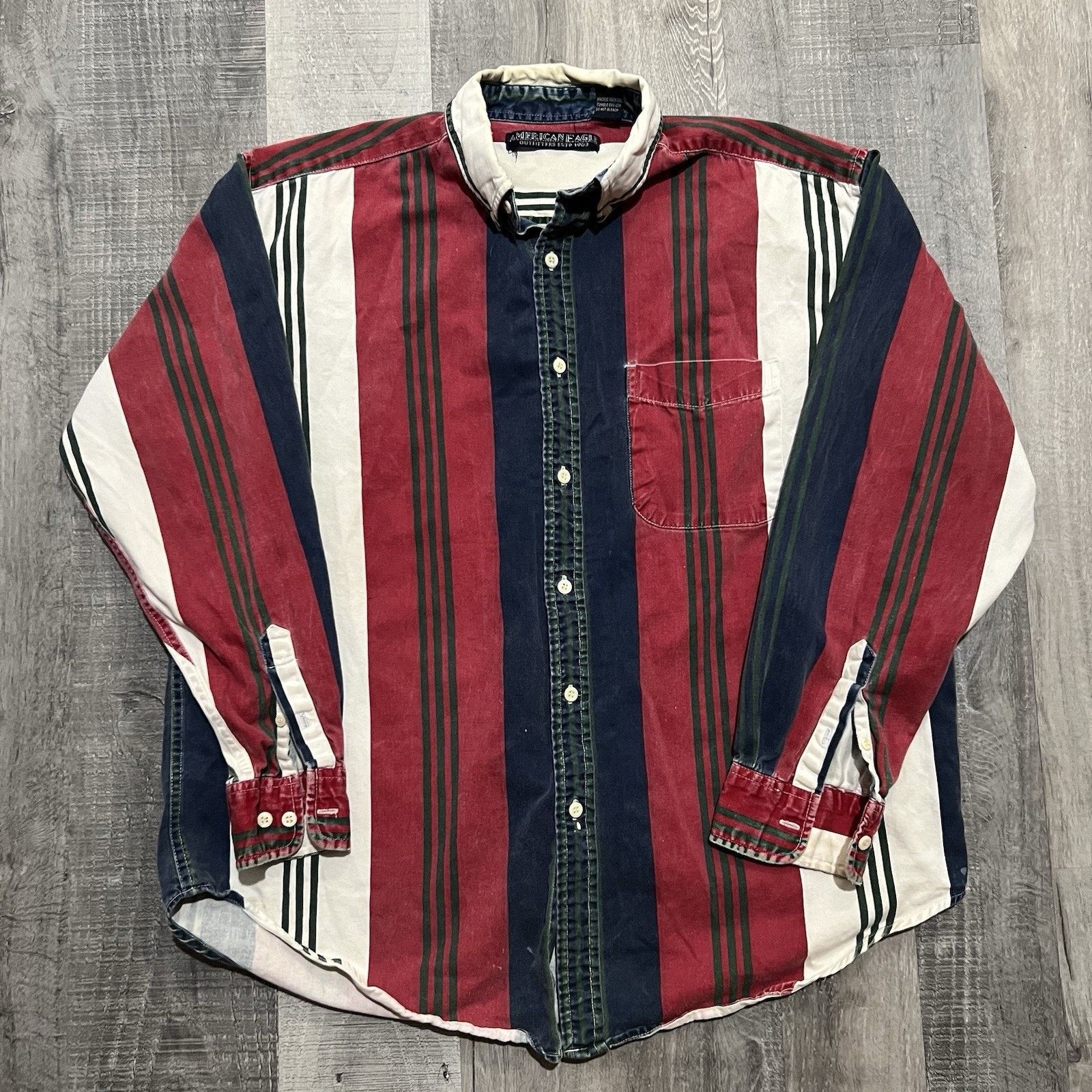American Eagle Outfitters VTG American Eagle Outfitters Cotton Striped Button Shirt Size US L / EU 52-54 / 3 - 1 Thumbnail