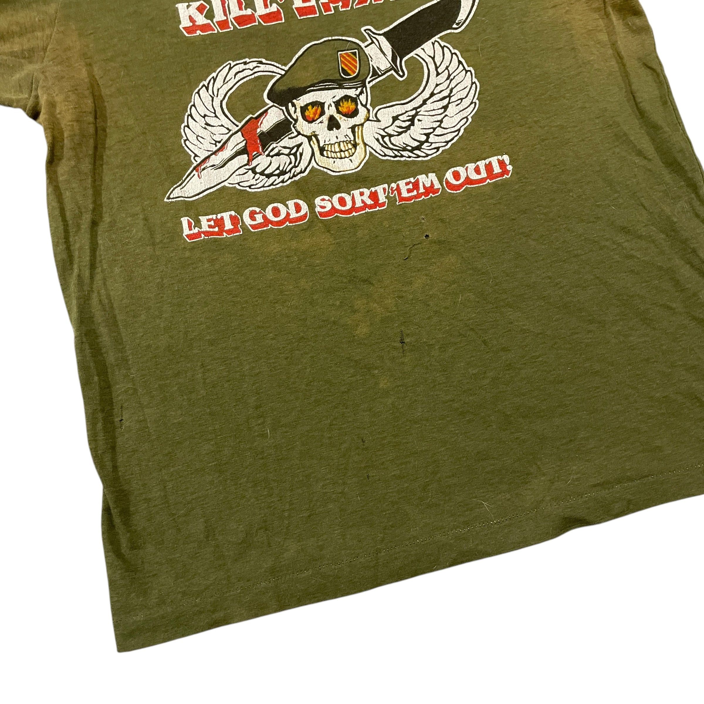 Other Green Beret "Kill 'Em All" Vintage Single Stitch Graphic T-Shirt Made In Canada Size US M / EU 48-50 / 2 - 2 Thumbnail