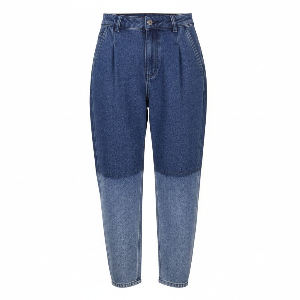MAX&Co. W29 Blue Faded Pleated Straight Loose High Waist 88907 Size 29" - 1 Thumbnail