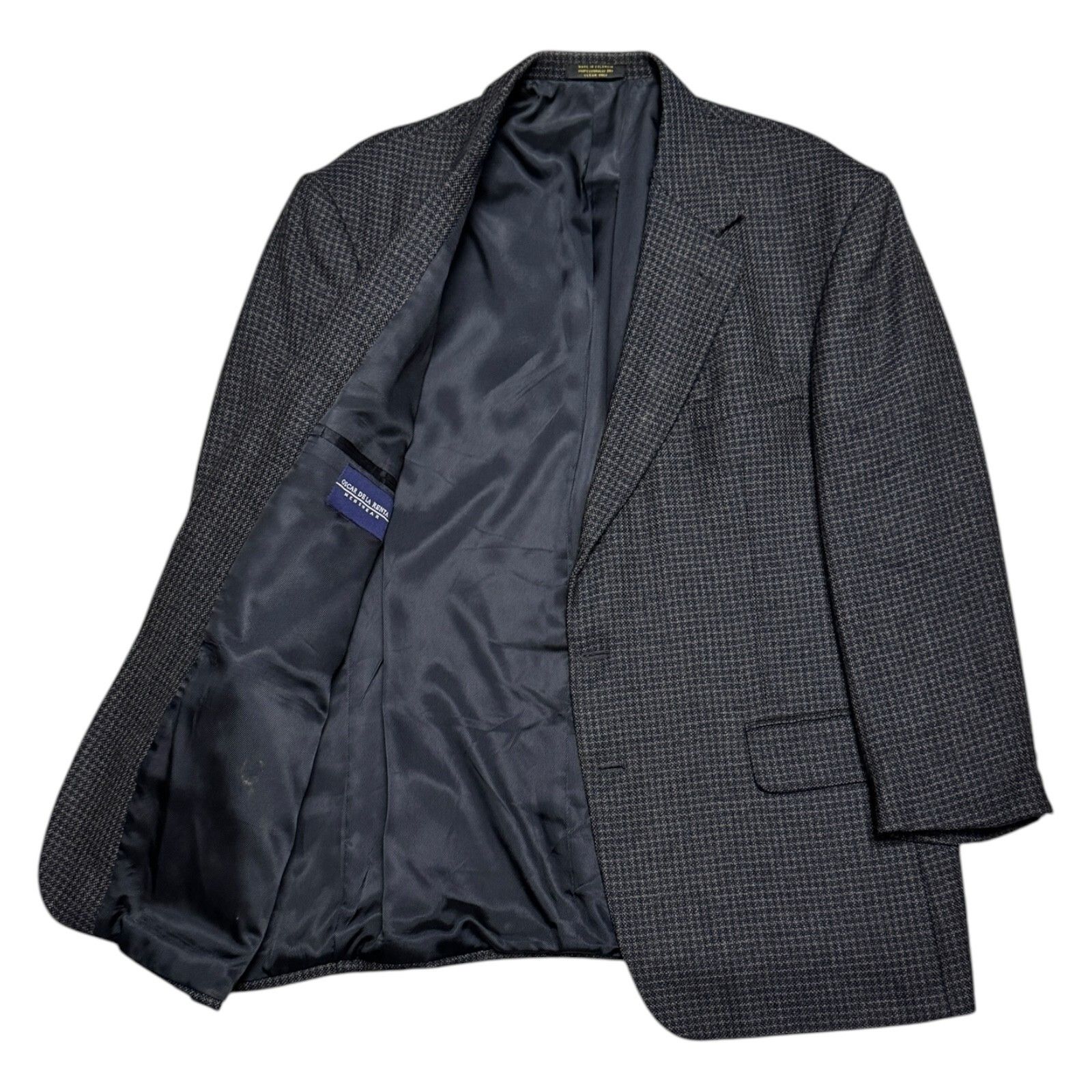 OSCAR DE LA RENTA Check WOOL Designer Blazer Suit Jacket 46R