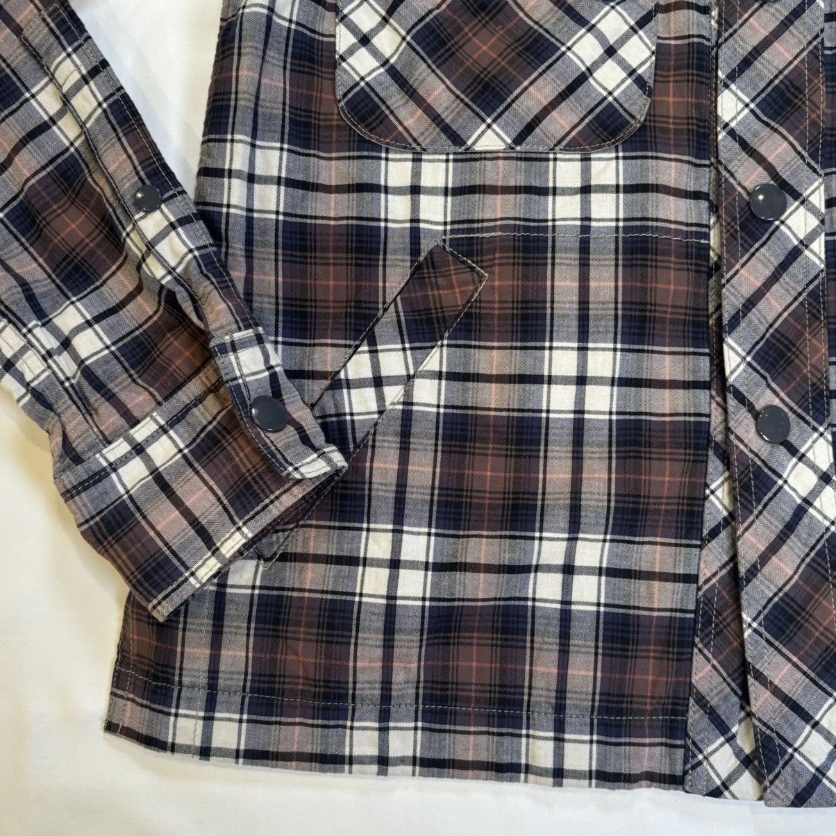 Soundman Soundman Japan Plaid Zip Shirt Jacket (Waldes Zipper) Size US S / EU 44-46 / 1 - 7 Thumbnail