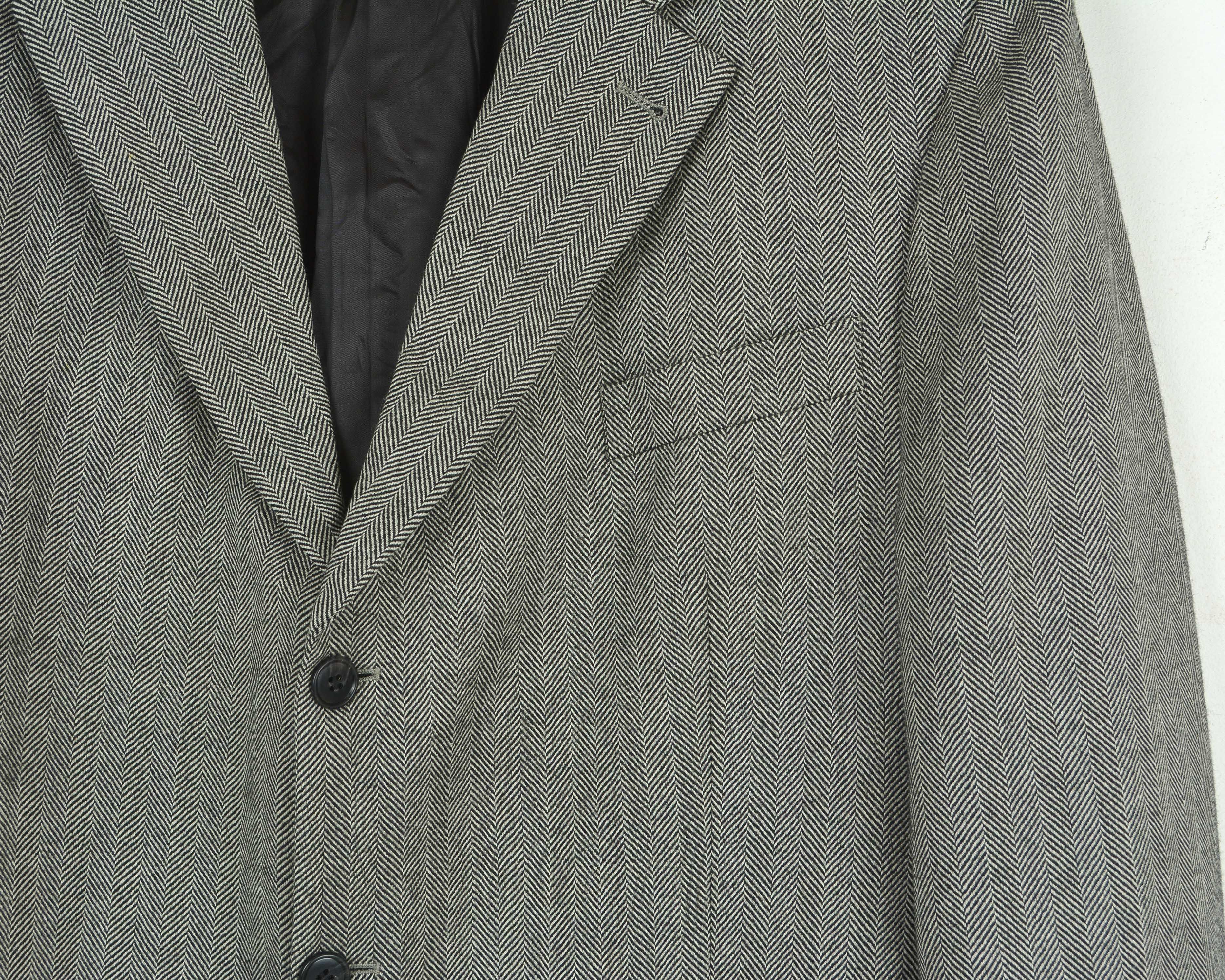 Vintage CARL GROSS Herringbone 28 Tweed Blazer EU 56S Jacket Coat Size 46S - 3 Thumbnail