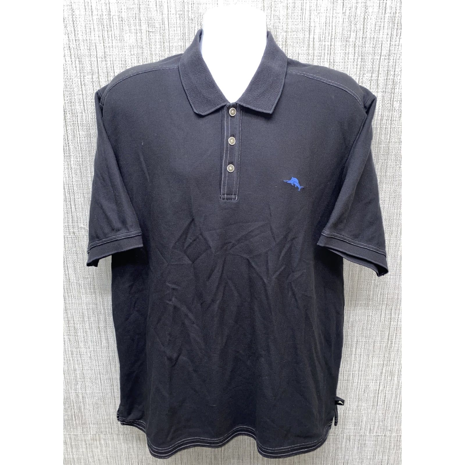 Tommy Bahama Tommy Bahama Polo Shirt Golf Short Sleeve Black XL Mens Pima Cotton Size US XL / EU 56 / 4 - 2 Thumbnail