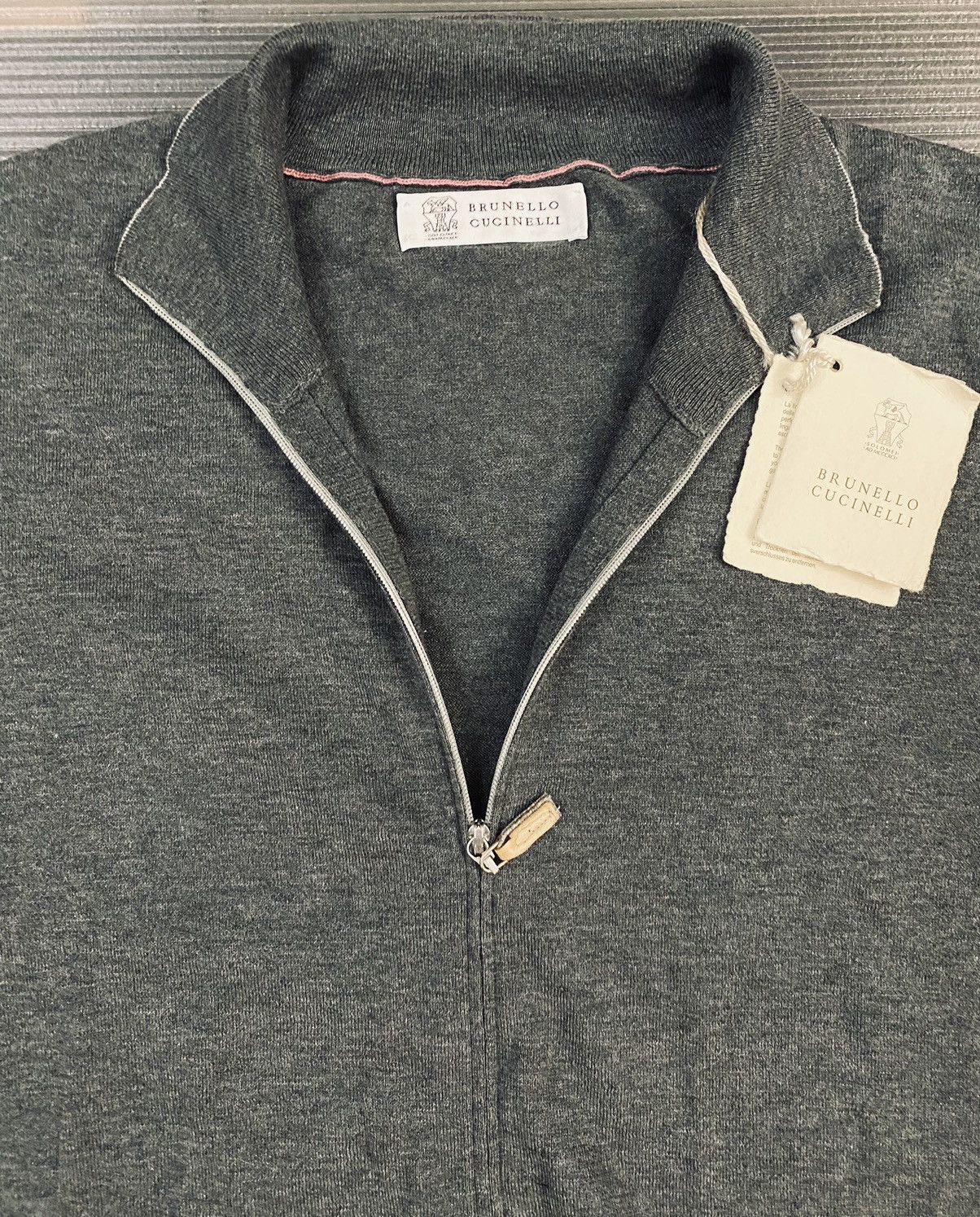Brunello Cucinelli Brunello Cucinelli 🇮🇹 grey dual zip frosted sweatshirt 56 NEW Size US XL / EU 56 / 4 - 3 Thumbnail
