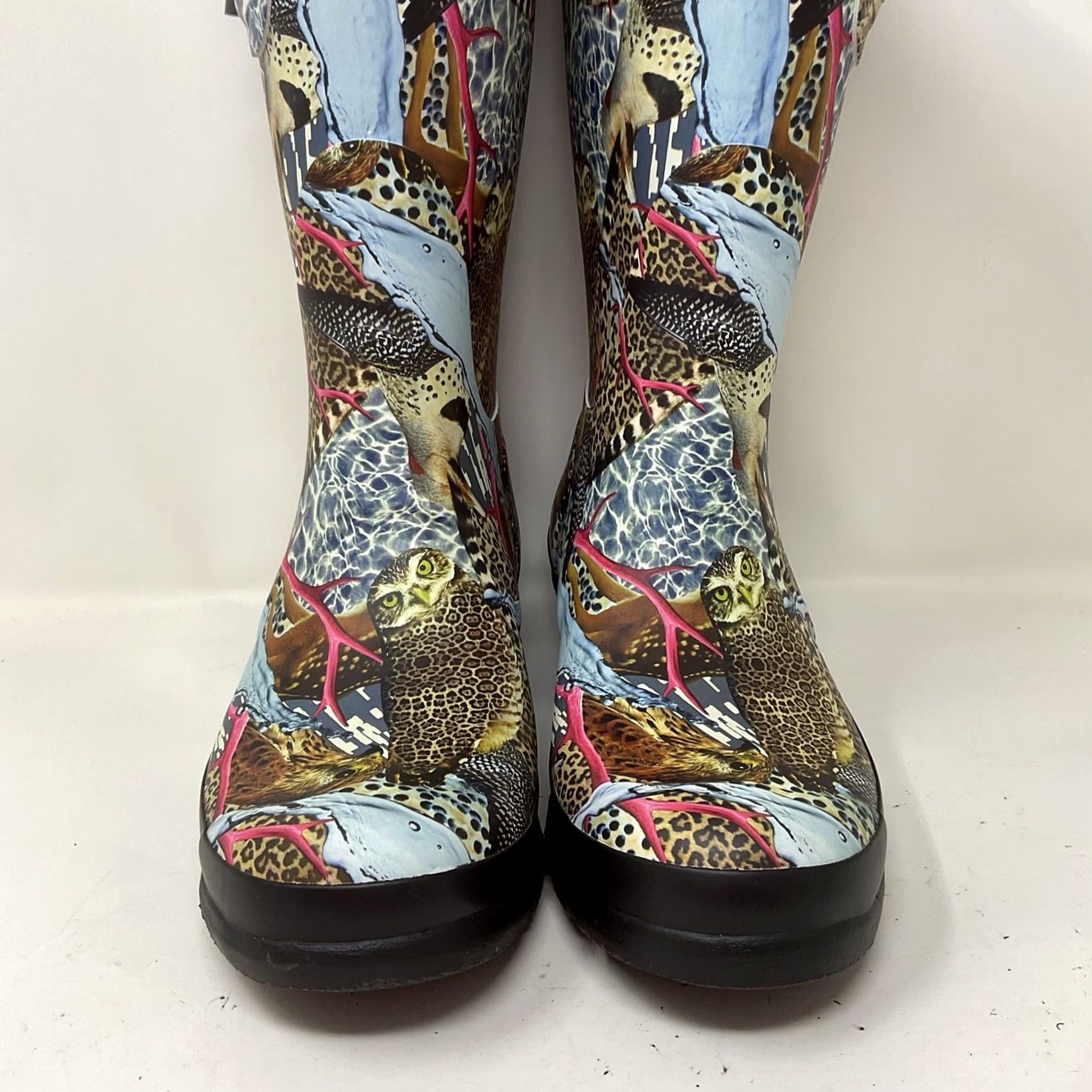 Hunter Womens Hunter & Matt Maitland Owl Print Rain Boots Sz 11 Size 5, Low Heel Boot, Outdoor Rubber Upper, Synthetic Insole Size US 5 / IT 35 - 6 Thumbnail