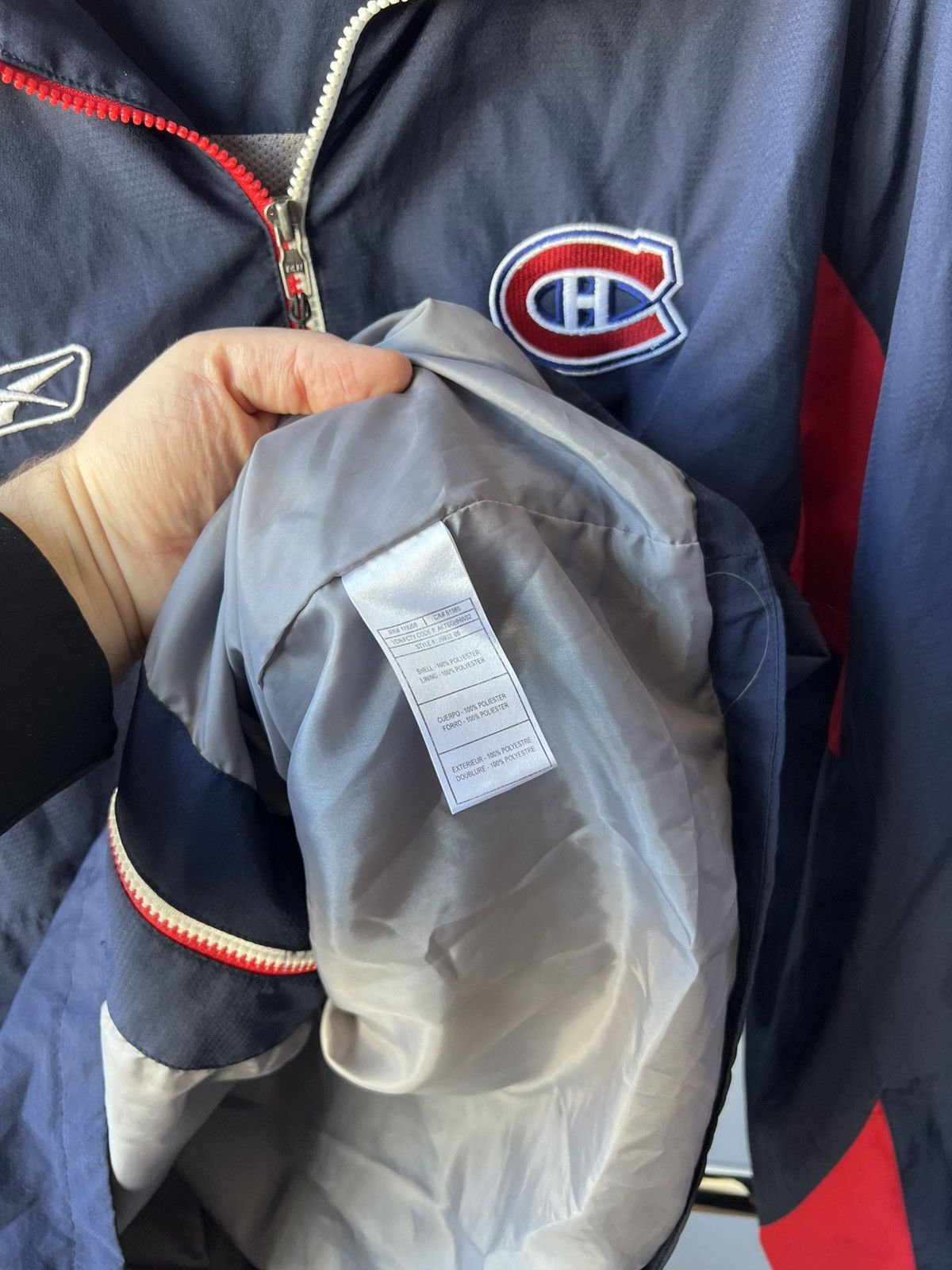NHL VINTAGE MONTREAL CANADIENS VINTAGE REEBOK ZIP HOCKEY JACKET Size US L / EU 52-54 / 3 - 9 Thumbnail