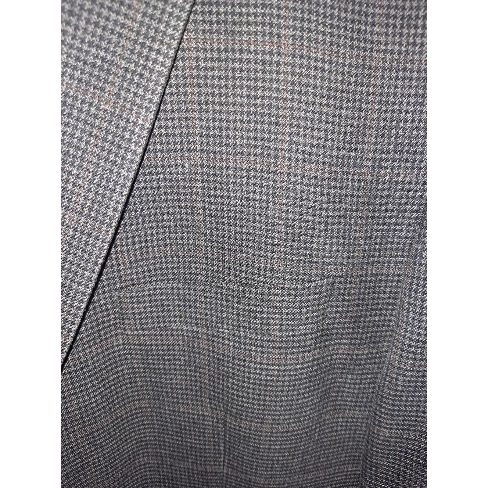 Ralph Lauren Ralph Lauren Gray with Orange Plaid 2 Button Silk/Wool Blaze Size 52R - 7 Thumbnail