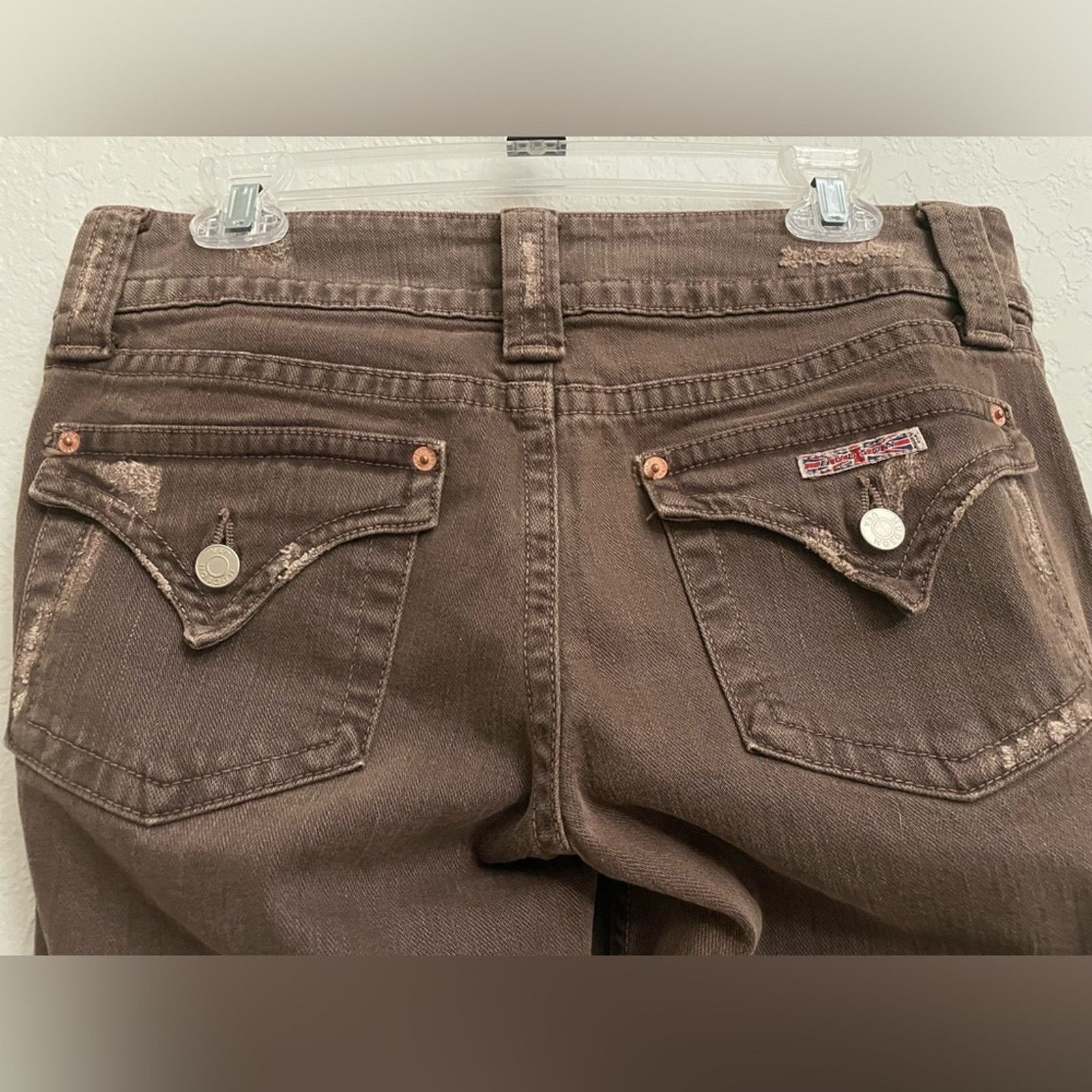 Hudson Hudson Jeans Brown Distressed Flared Jeans - size 31 Size 31" - 5 Thumbnail