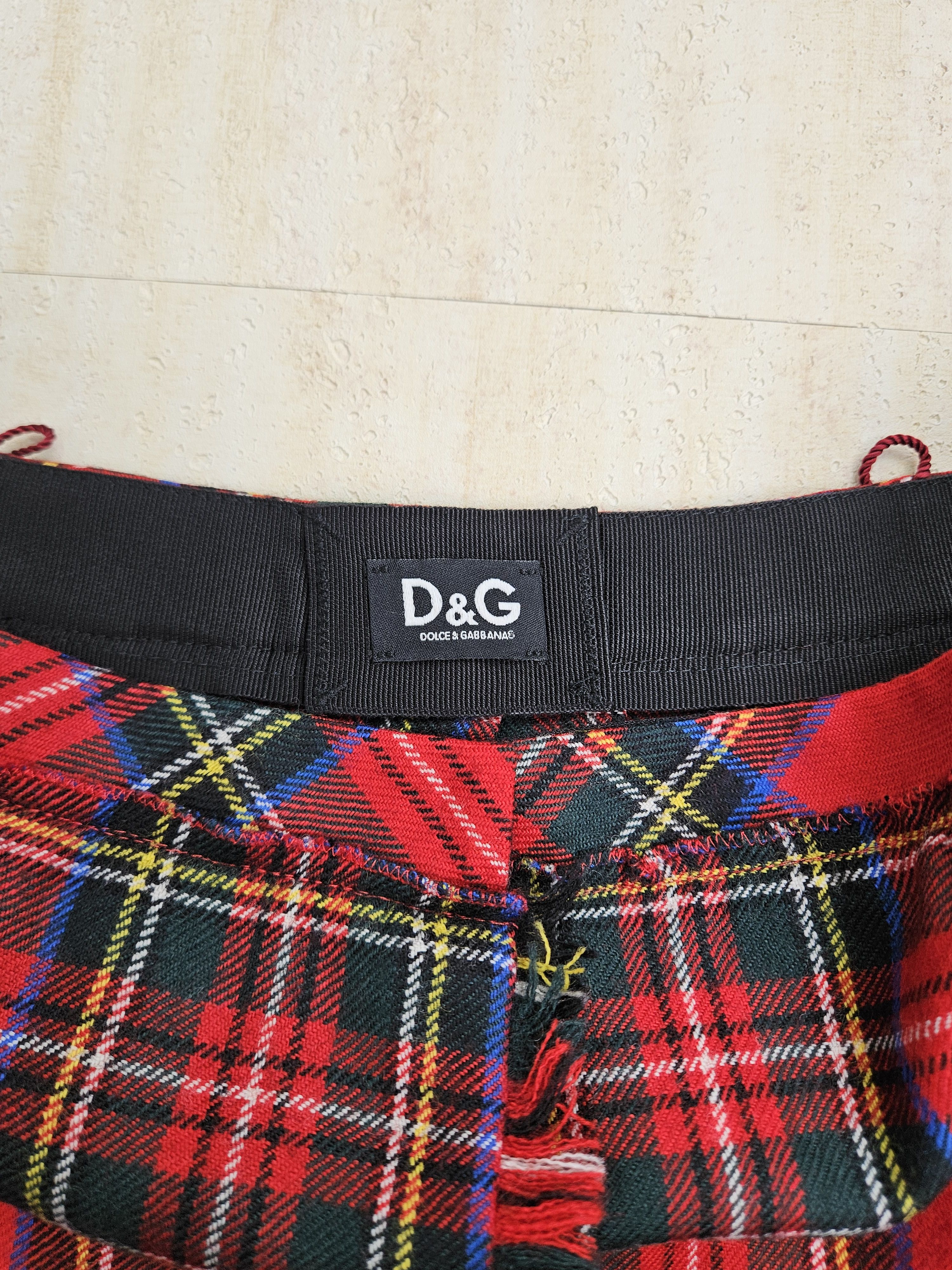 Dolce & Gabbana Red Plaided A-Line Pleated Skirt Size S / US 4 / IT 40 - 5 Thumbnail