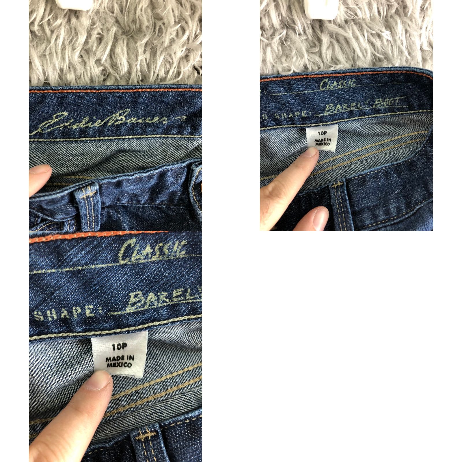 Eddie Bauer Eddie Bauer Barely Boot Jeans Womens Mid Rise Dark Wash Blue Denim Size 10P Size 32" / US 10 / IT 46 - 8 Thumbnail