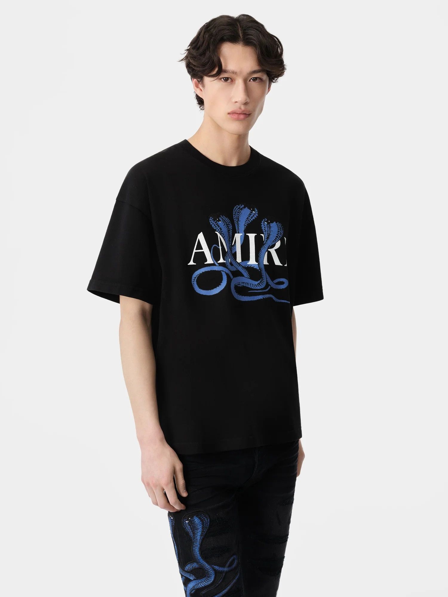 Amiri o1orln1025 Glitter Poison Logo Skater T-Shirt in Black Size US S / EU 44-46 / 1 - 3 Thumbnail