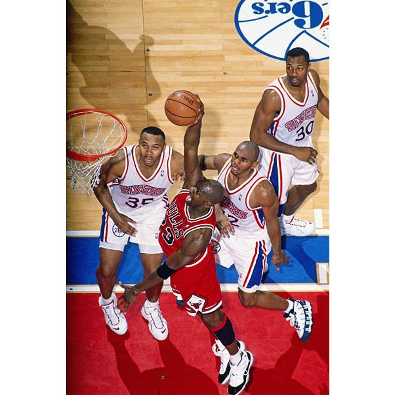 NBA × Starter Philadelphia 76ers 90s STARTER Color Block 1/2 Pullover vtg Size US XL / EU 56 / 4 - 9 Thumbnail