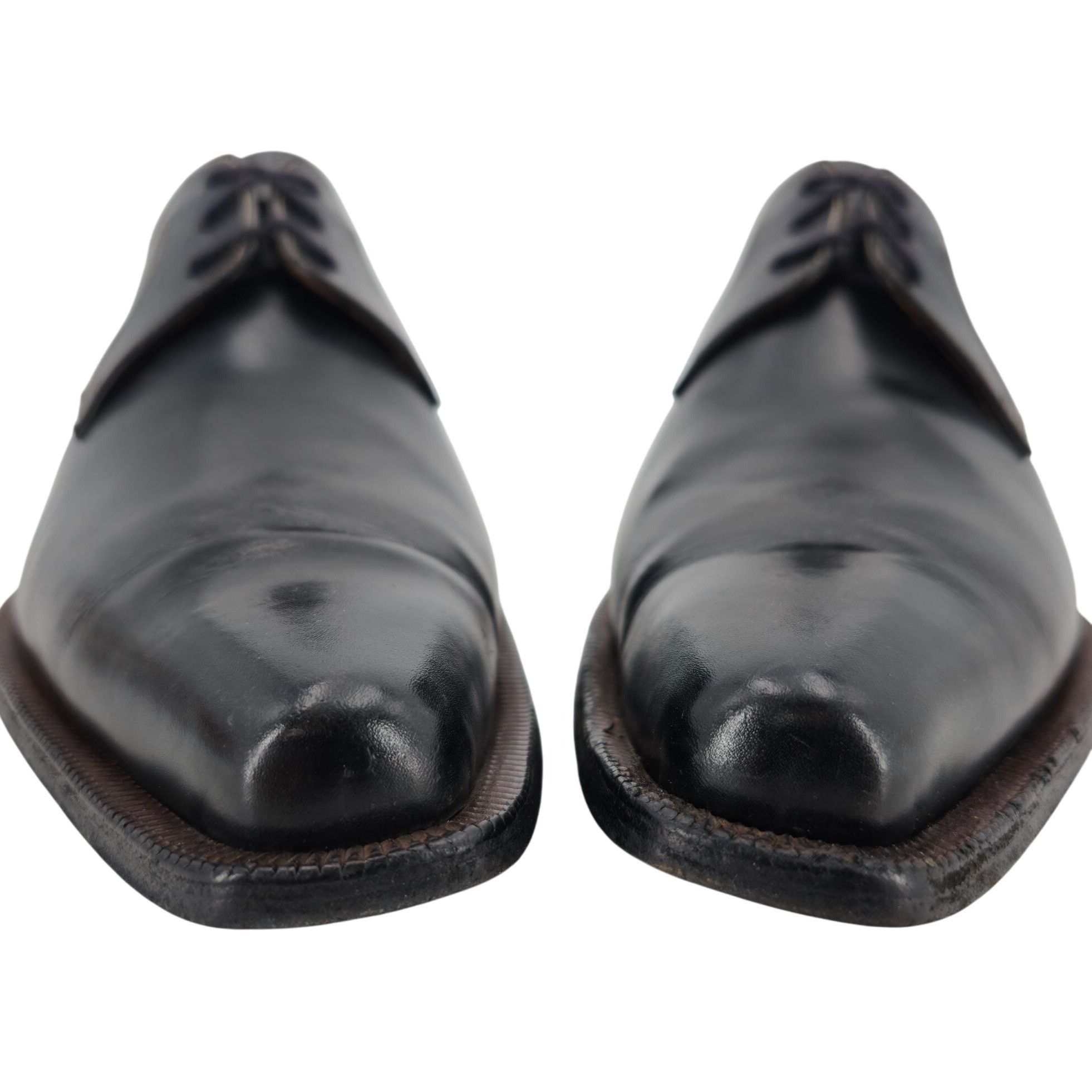 Other Vintage Italian McDowell Men 9.5D /8.5UK Black Leather Derby Size US 9.5 / EU 42-43 - 3 Thumbnail