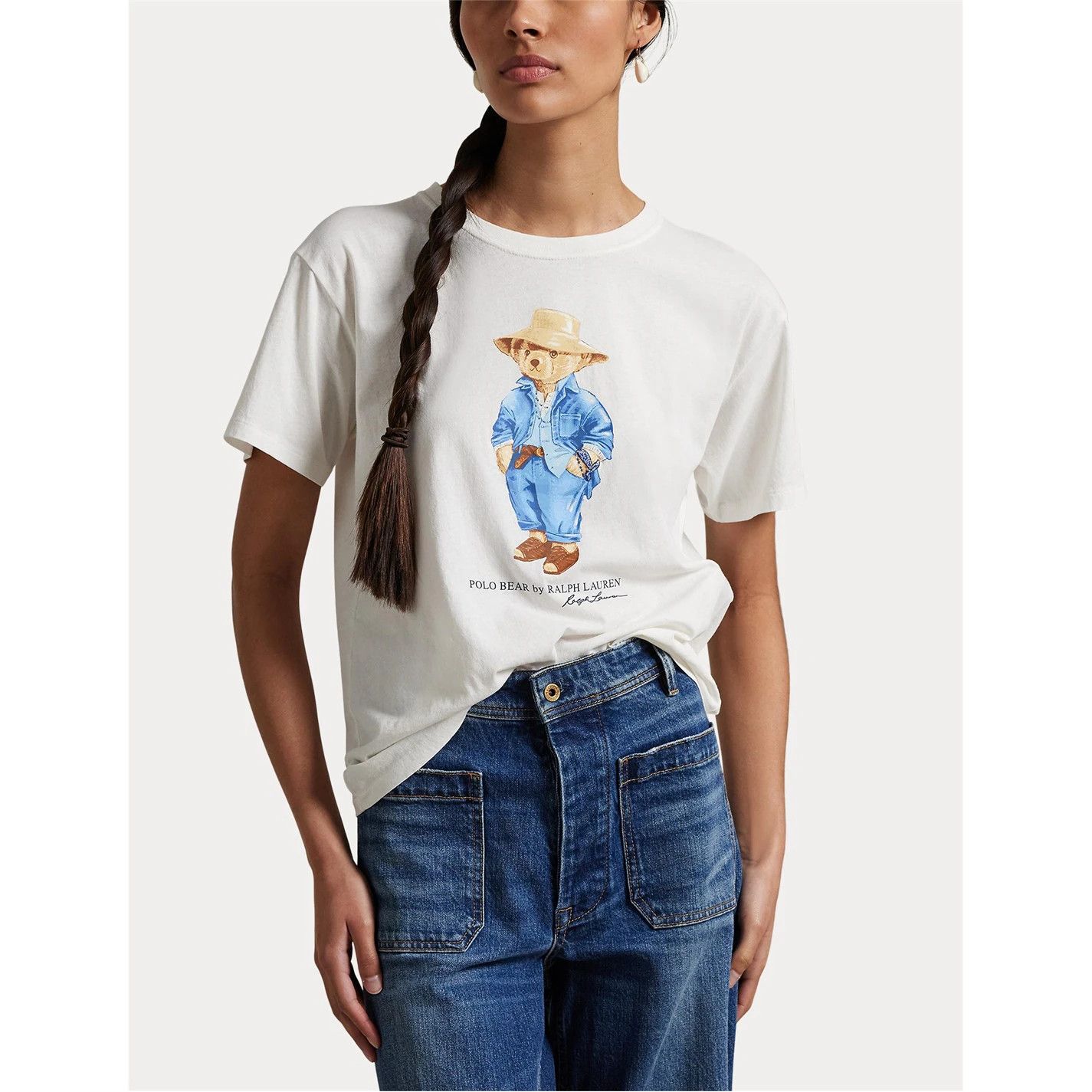 Polo Ralph Lauren o1g2r1mq1025 Denim Bear T-Shirt in White Size XL / US 12-14 / IT 48-50 - 2 Thumbnail