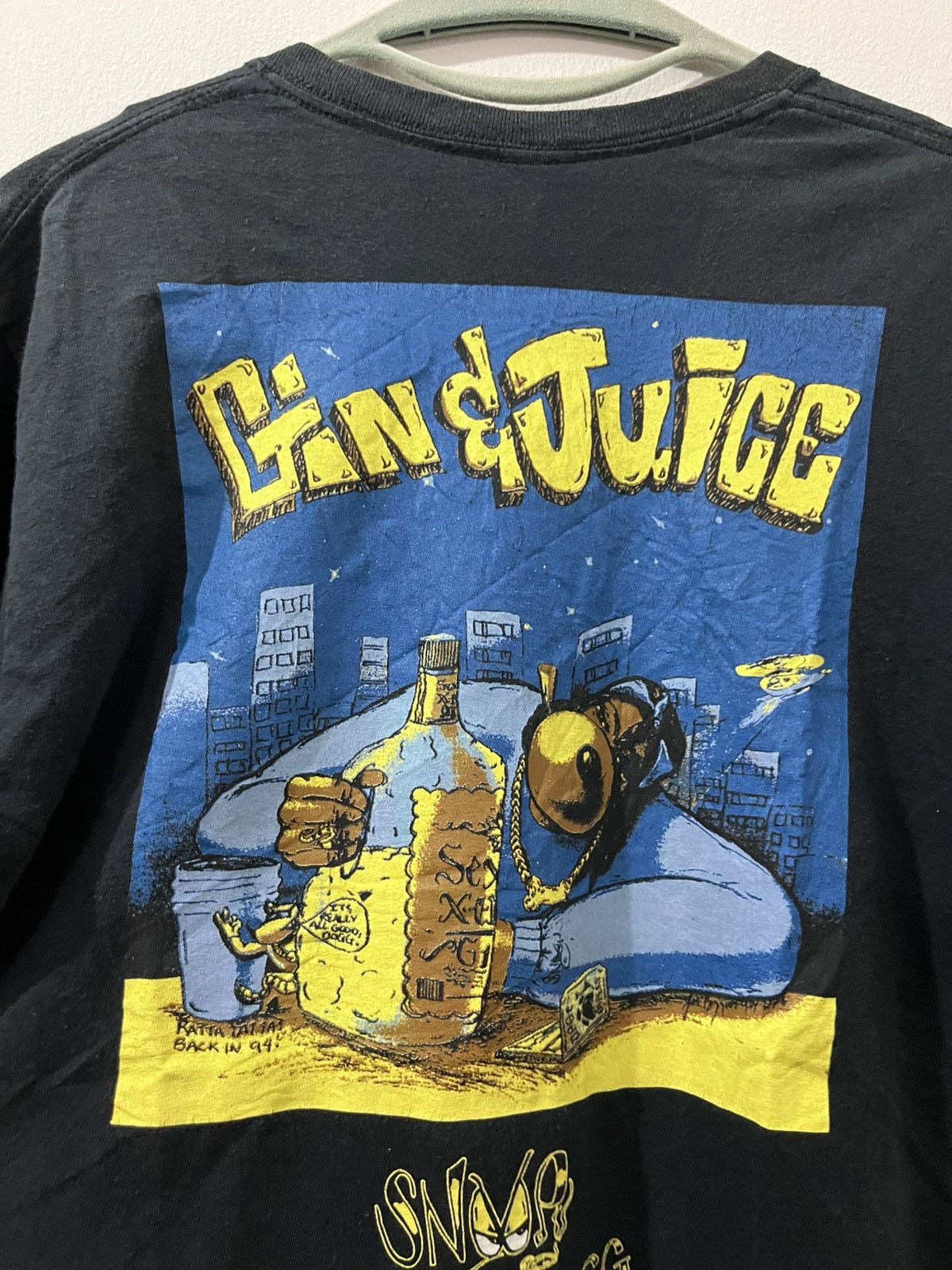 Rap Tees 💥Vintage 94 Repro Death Row Snoop Doggy Dogg Gin & Juice Size US M / EU 48-50 / 2 - 3 Thumbnail