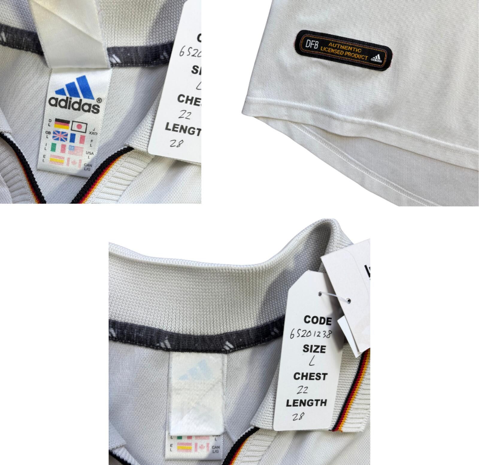 Adidas 2000/02 Germany Away Shirt Adidas (L) Size US L / EU 52-54 / 3 - 4 Thumbnail