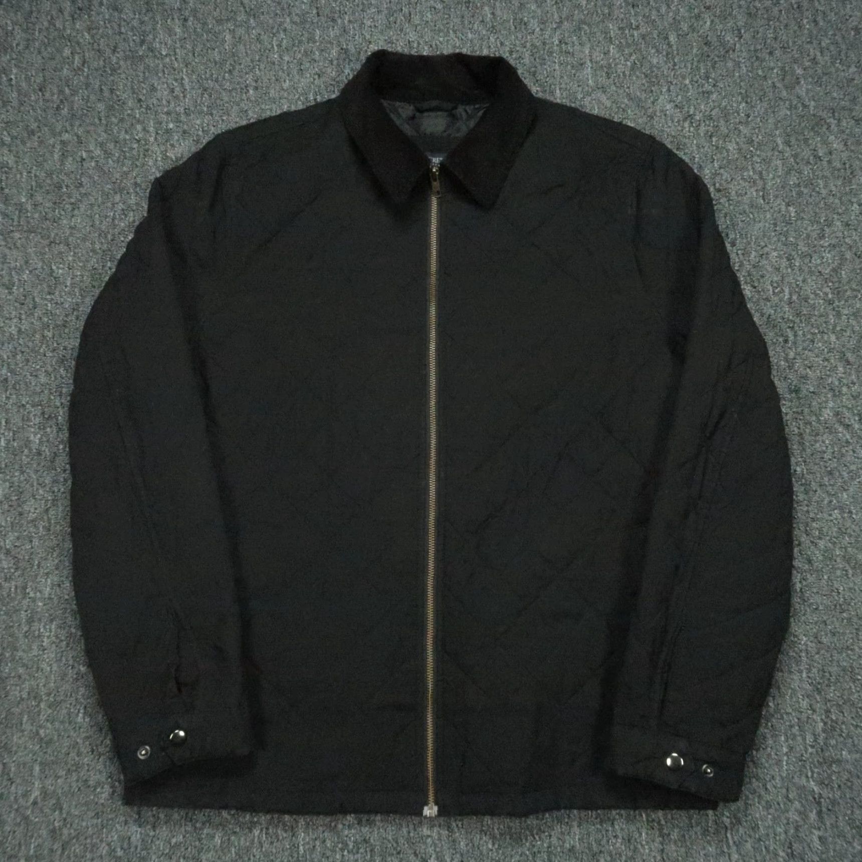 J.Crew J Crew Jacket Mens Medium Black Corduroy Collar Quilted Full Zip Lined Size US M / EU 48-50 / 2 - 2 Thumbnail