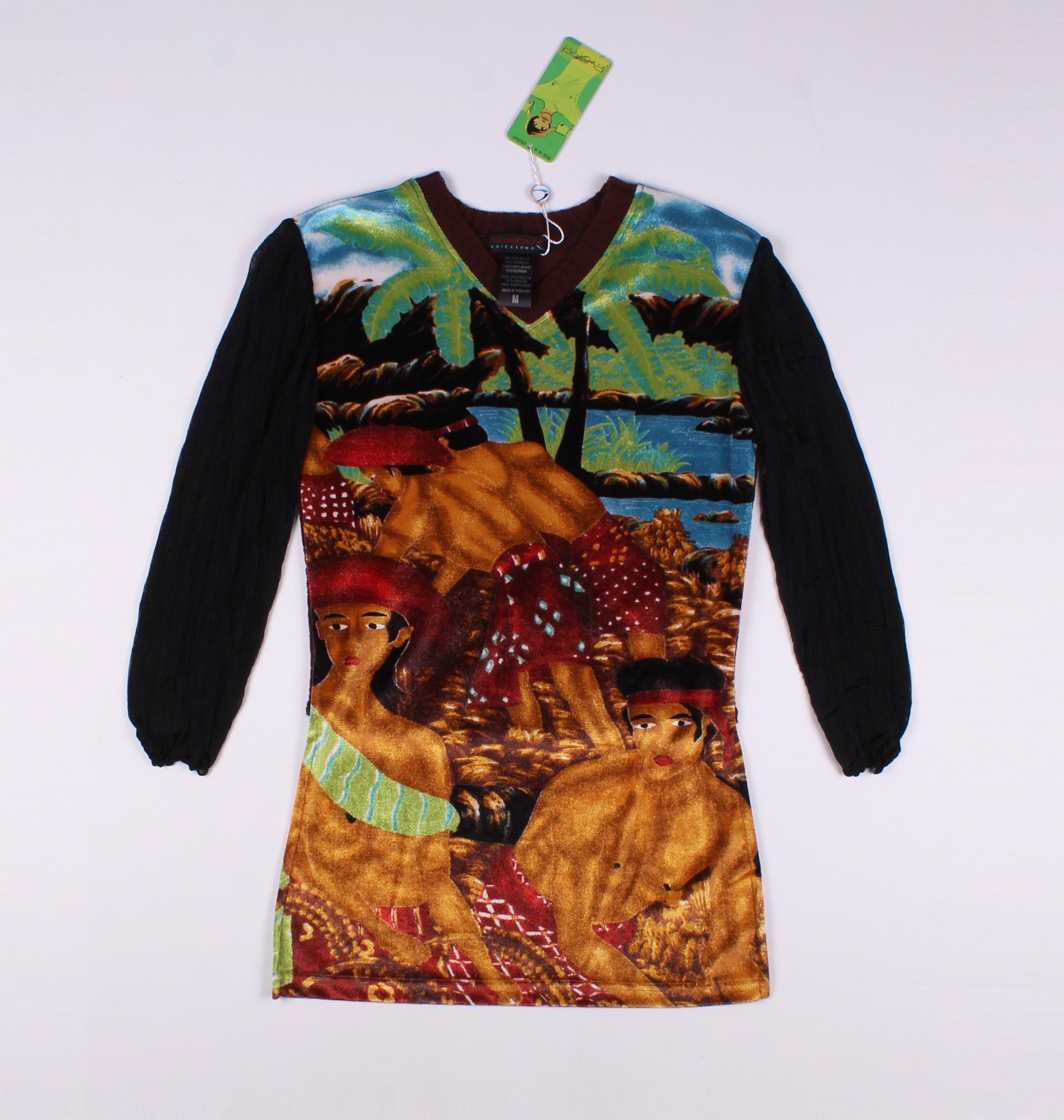 image of Art x Custo Barcelona Stunning Y2K Vintage Long Sleeve Top, Women's (Size Medium)