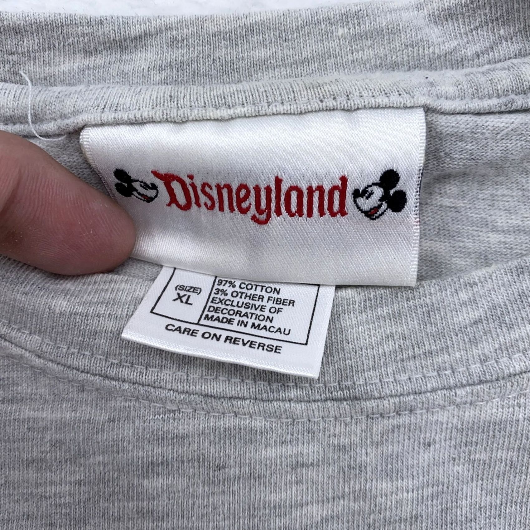 Vintage Disneyland Womens Boxy Large Mickey Minnie Mouse Embroidered Tee Gray Shirt Cartoon Floral Flower Size L / US 10 / IT 46 - 5 Thumbnail