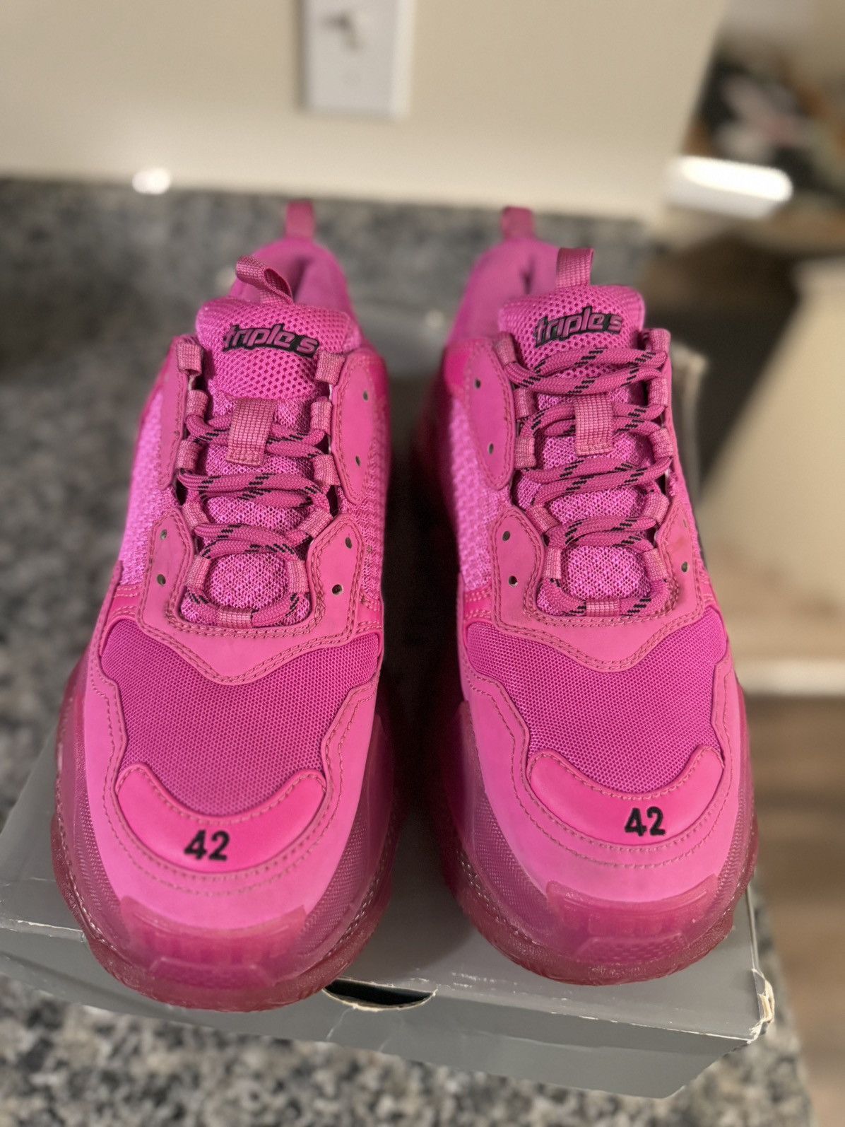 Balenciaga Balenciaga Pink Low Top Triple S 42EU/12US Women Size US 12 / IT 42 - 5 Thumbnail