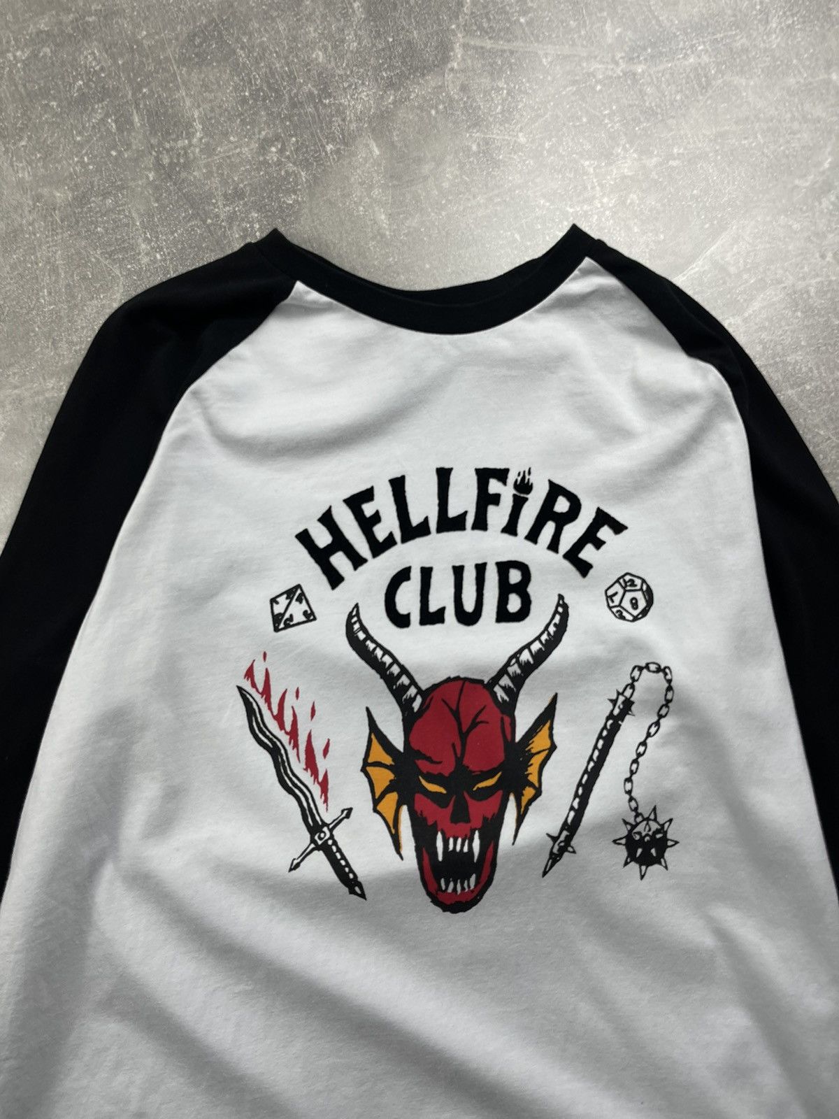 Other Stranger Things Hellfire Club Raglan Long Sleeve Graphic Tee Size US M / EU 48-50 / 2 - 2 Thumbnail