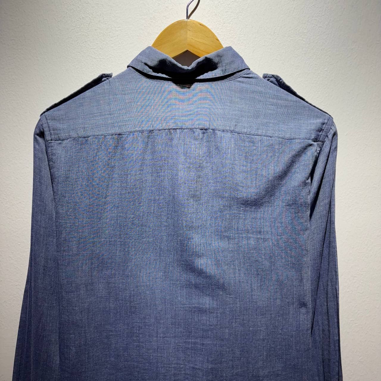 A.P.C. A.P.C Grey Japanese Linen Officer Style Shirt Size US M / EU 48-50 / 2 - 5 Thumbnail