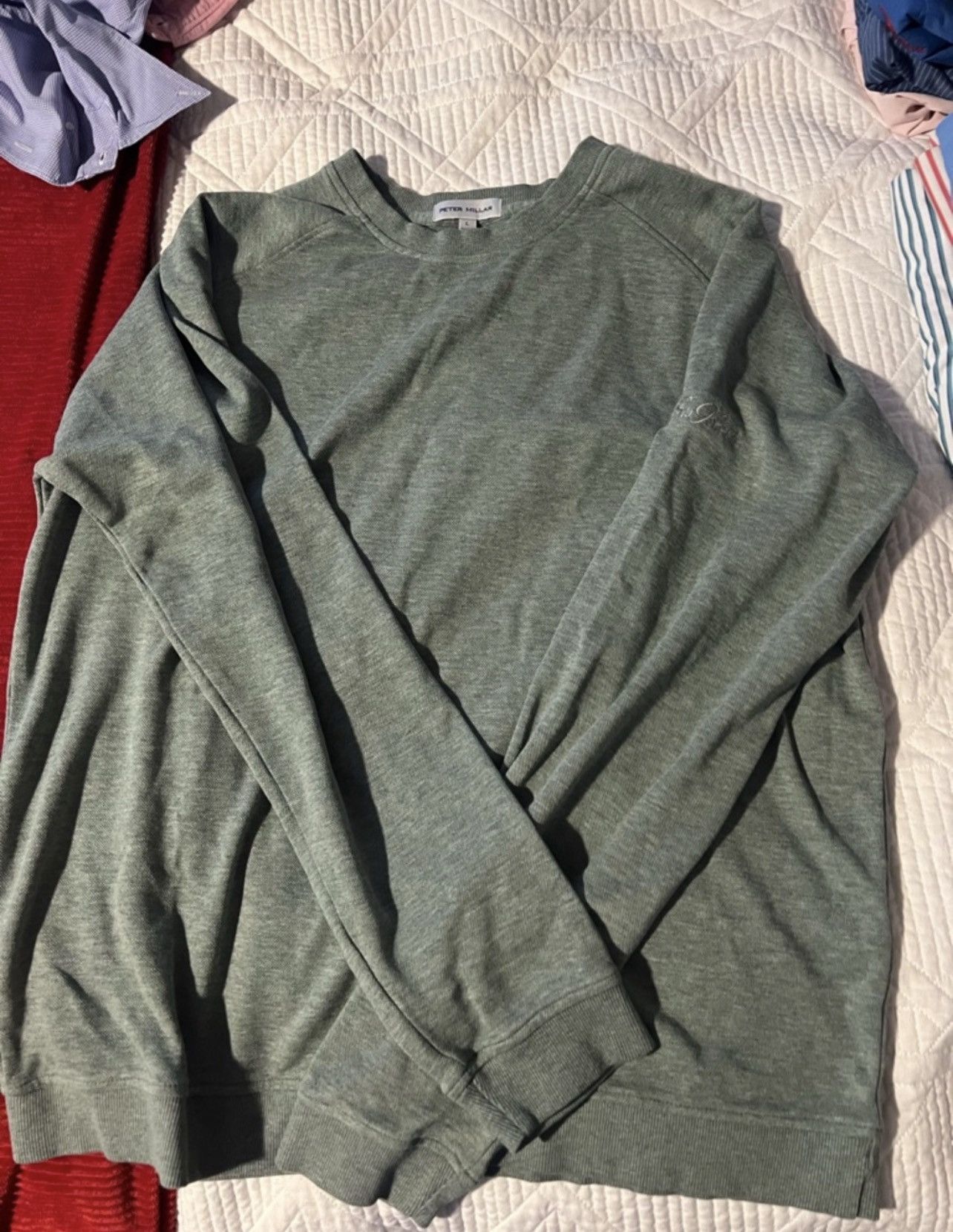 Peter Millar Peter Millar Mint Green Crewneck Sweatshirt Size US L / EU 52-54 / 3 - 1 Thumbnail
