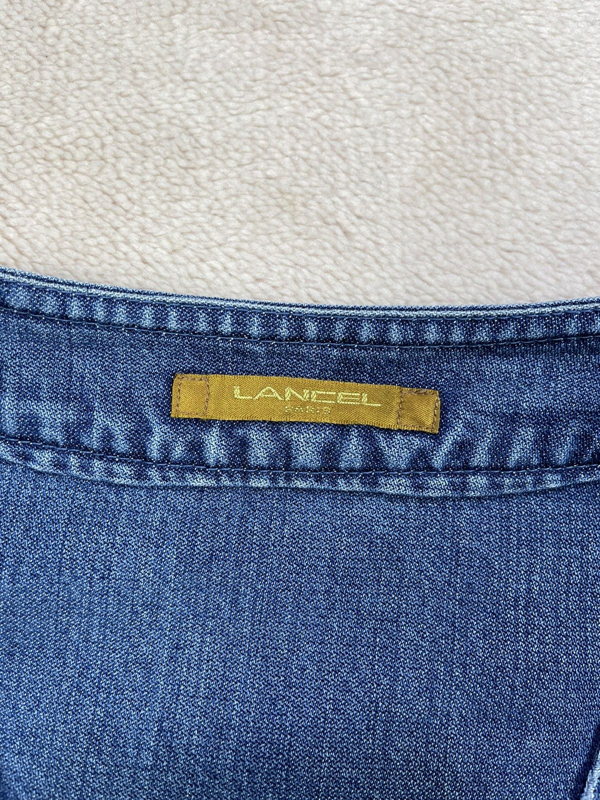 Lancel Vintage LANCEL Embroidered Logo Denim Vest Size US L / EU 52-54 / 3 - 8 Thumbnail