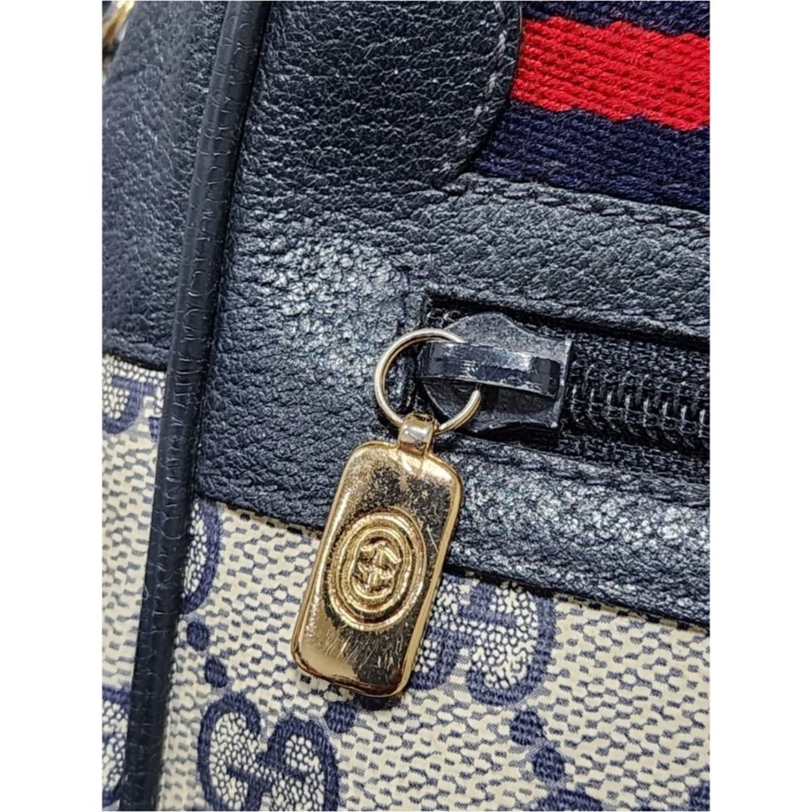 Gucci A GUCCI Vintage Ophidia Shoulder Bag Navy Blue/Grey Shoulder Size ONE SIZE - 4 Thumbnail