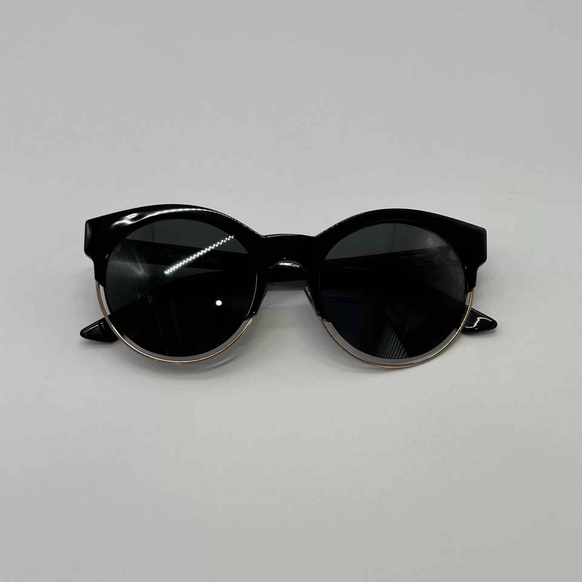 Dior Dior Black Oval Side Dior Logo Sunglasses Size ONE SIZE - 5 Thumbnail