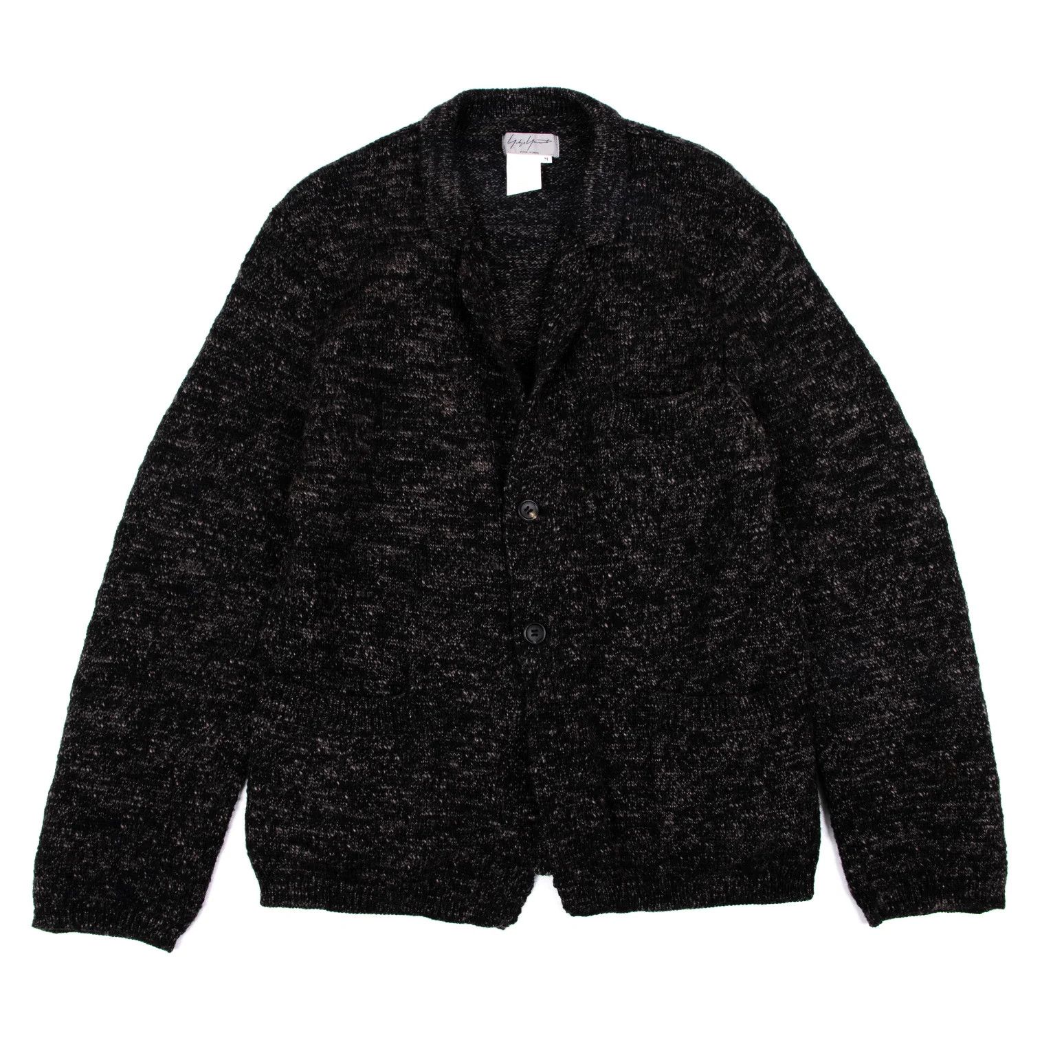 Yohji Yamamoto Yohji Yamamoto Wool Knit Jacket Charcoal Black M Size US M / EU 48-50 / 2 - 1 Thumbnail