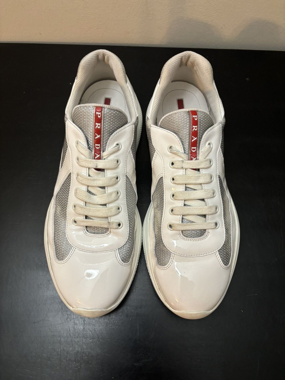 Prada Prada America’s Cup Patent Leather Sneakers White Grey Size US 10 / EU 43 - 2 Thumbnail