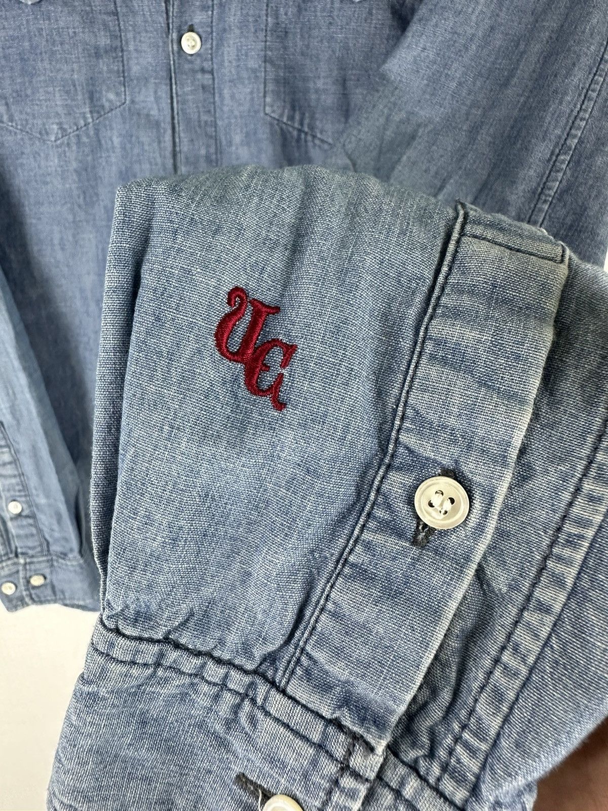 Undercover Vintage Undercoverism Denim Long Sleeve Collar Tee Size US S / EU 44-46 / 1 - 7 Thumbnail