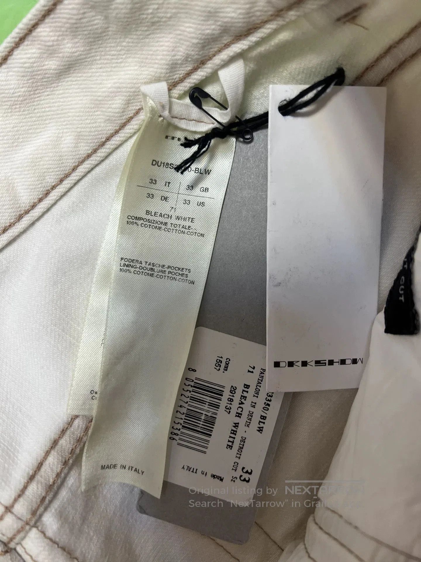 Rick Owens Rick Owens White Denim Pants Size 33. Size US 33 - 4 Thumbnail