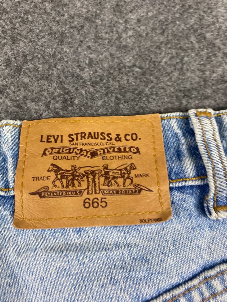 Levi's vintage levis 665 orange tab paint splatter denim Size US 33 - 6 Thumbnail