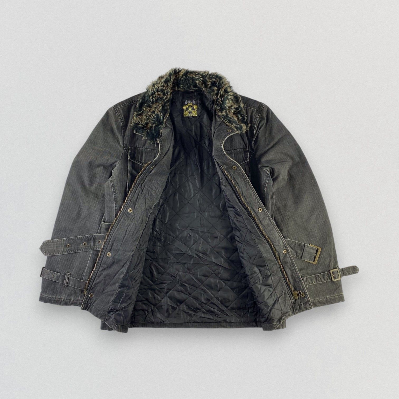 Japanese Brand Vintage Hickory Stripe Flight Jacket Shearling Jacket Size US L / EU 52-54 / 3 - 2 Thumbnail