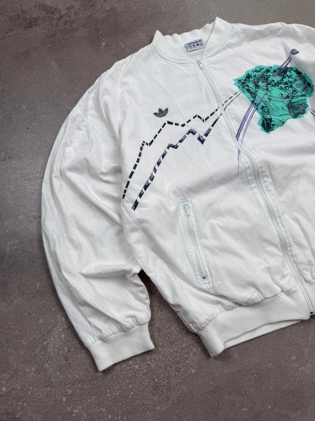 Adidas Adidas vintage 1980s bomber jacket Tennis 80s 70s 90s rétro Size US L / EU 52-54 / 3 - 3 Thumbnail