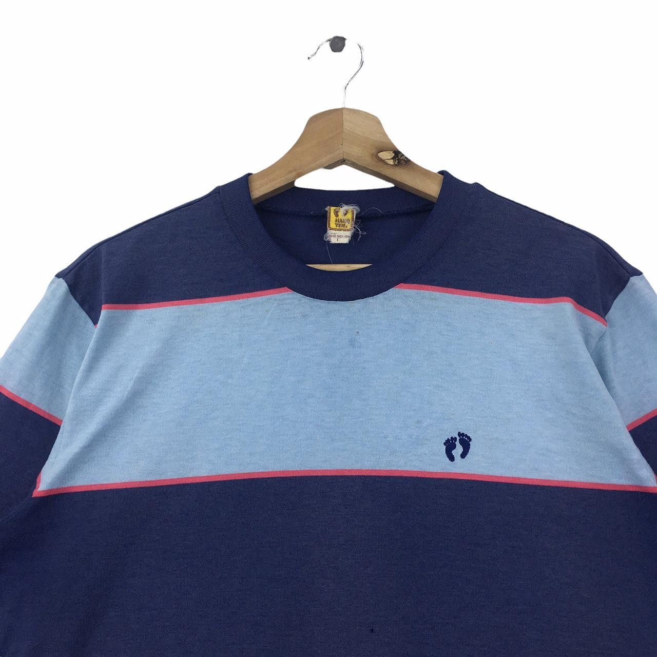 Hang Ten Vtg 80’ HANG TEN SURFING Hawaii Striped Blue Tee Shirt Size US L / EU 52-54 / 3 - 2 Thumbnail