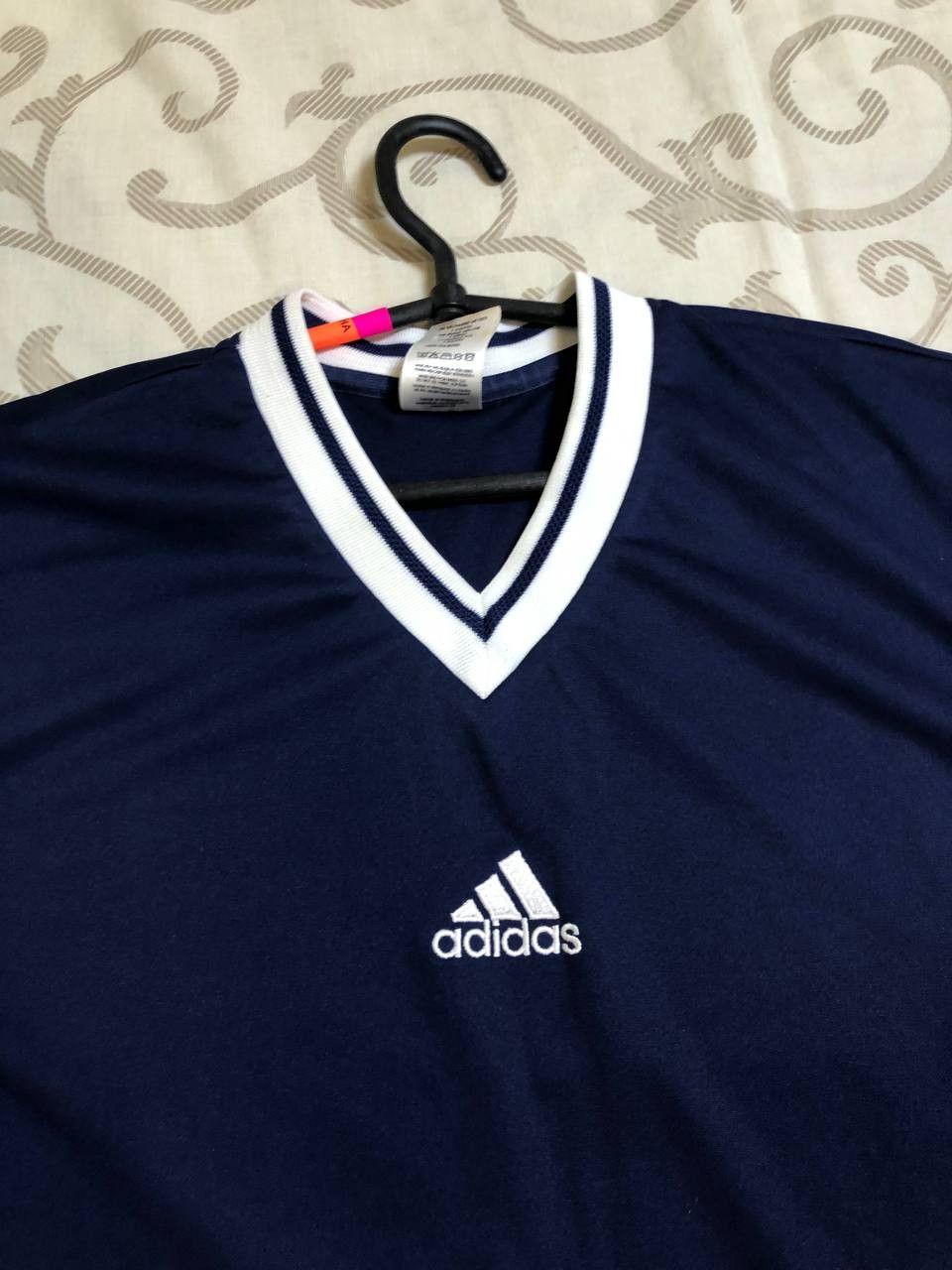 Adidas Rare Vintage Adidas Jersey V Neck Shirt Blue Size US XL / EU 56 / 4 - 6 Thumbnail