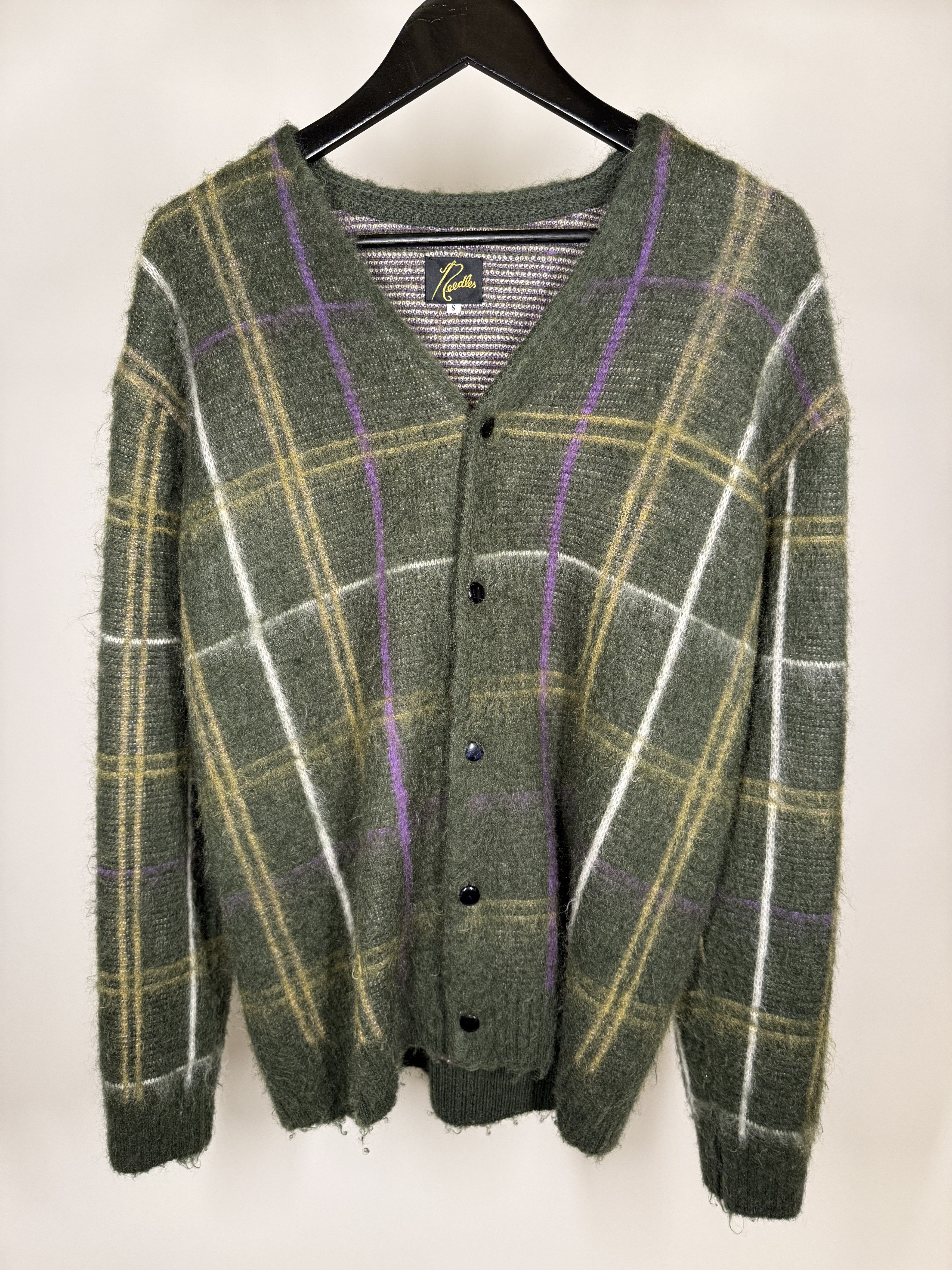Needles Fuzzy mohair plaid cardigan Size US S / EU 44-46 / 1 - 1 Thumbnail