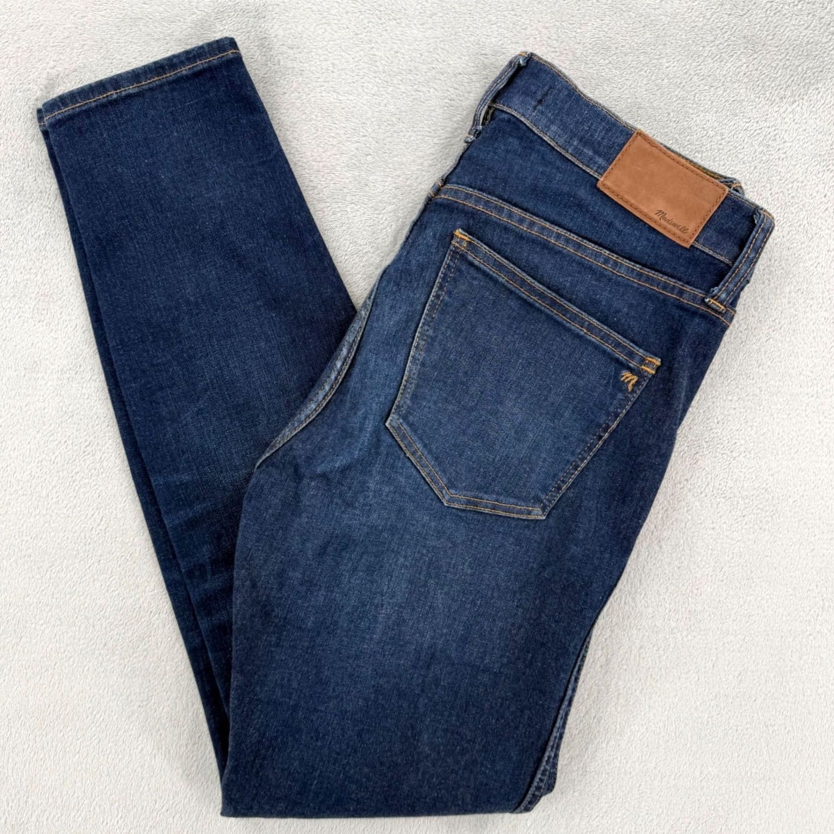Madewell Madewell High Riser Skinny Jeans Dark Indigo Blue Stretch Denim Women's Size 28 Size 28" / US 6 / IT 42 - 2 Thumbnail